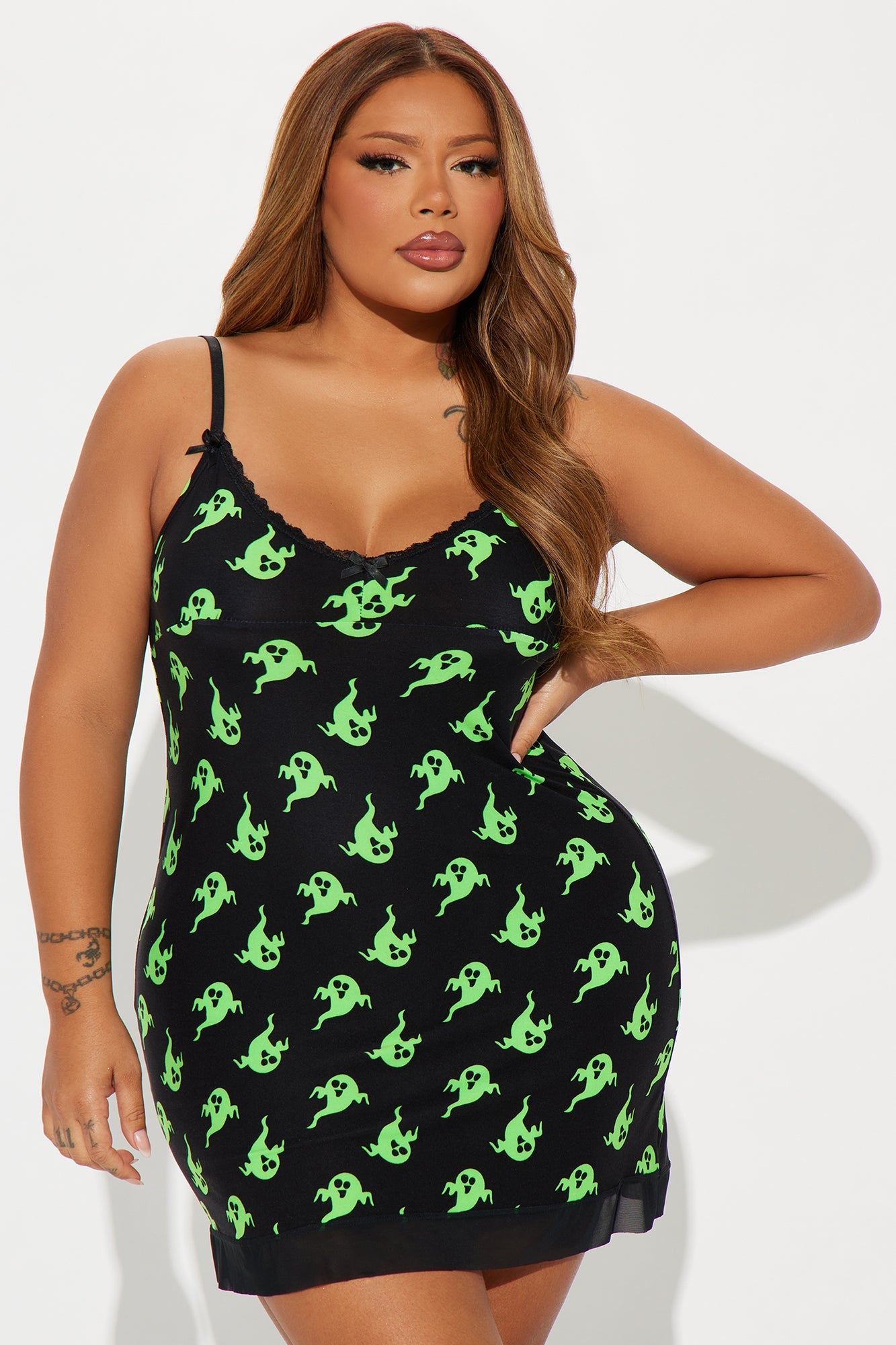 Ghosting You Halloween Cami Sleep Dress - PLUS SIZES AVAILABLE