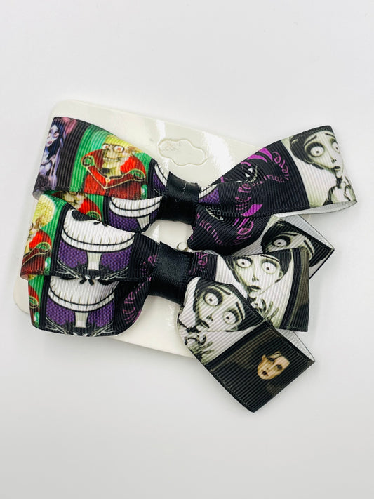 Tim Burton Characters Pigtail Bow Set