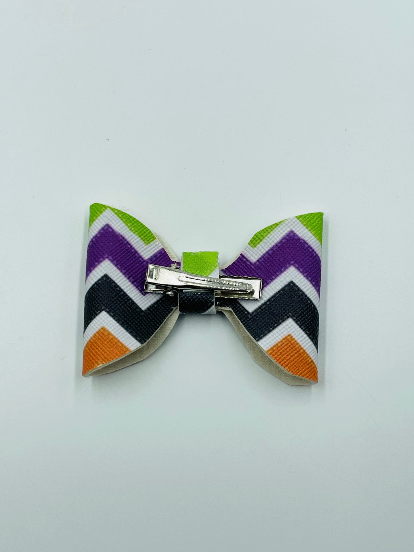 Halloween Chevron Print Bow Small