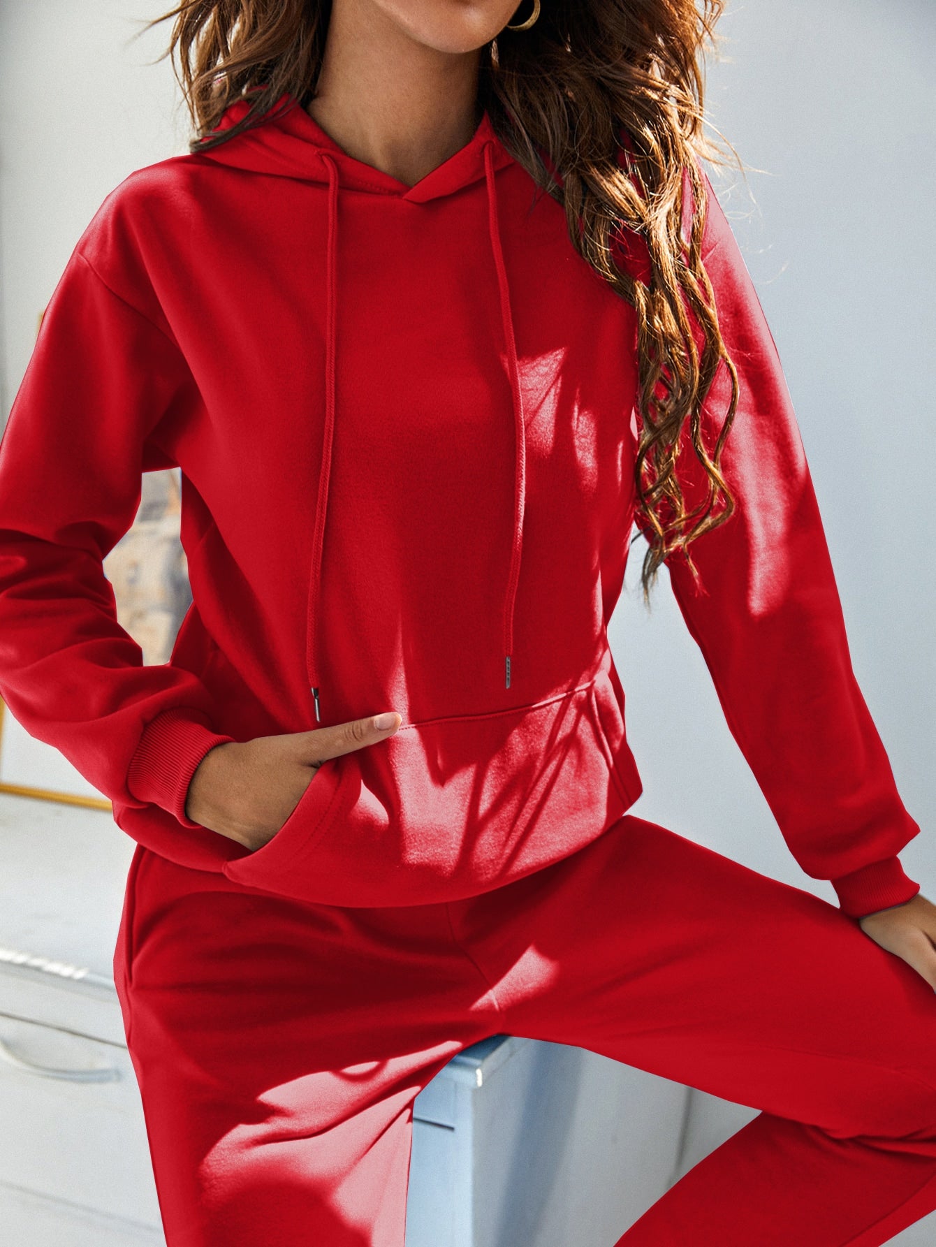 Lazy Day Drawstring Thermal Lined Hoodie & Sweatpants