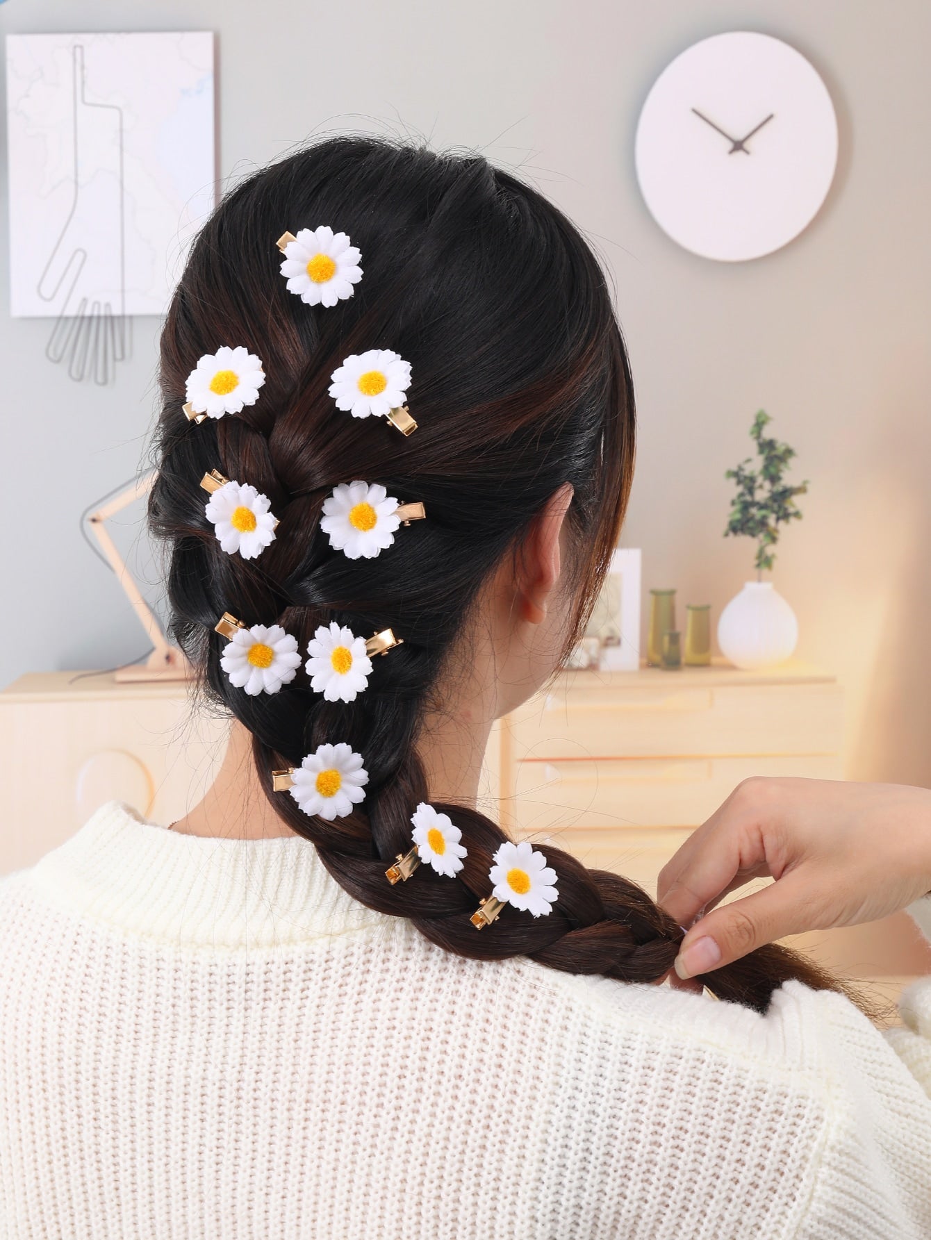 Flower Hair Clips - 6pcs
