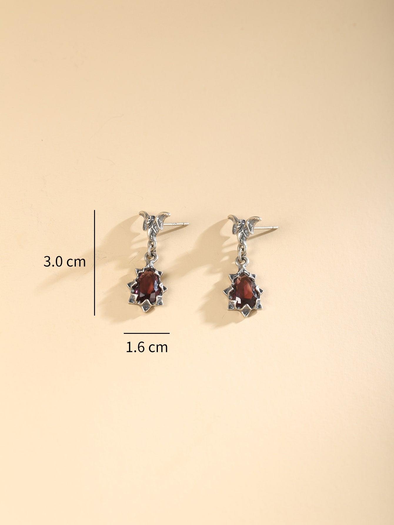 Gothic Bat & Rhinestone Water Drop Earrings