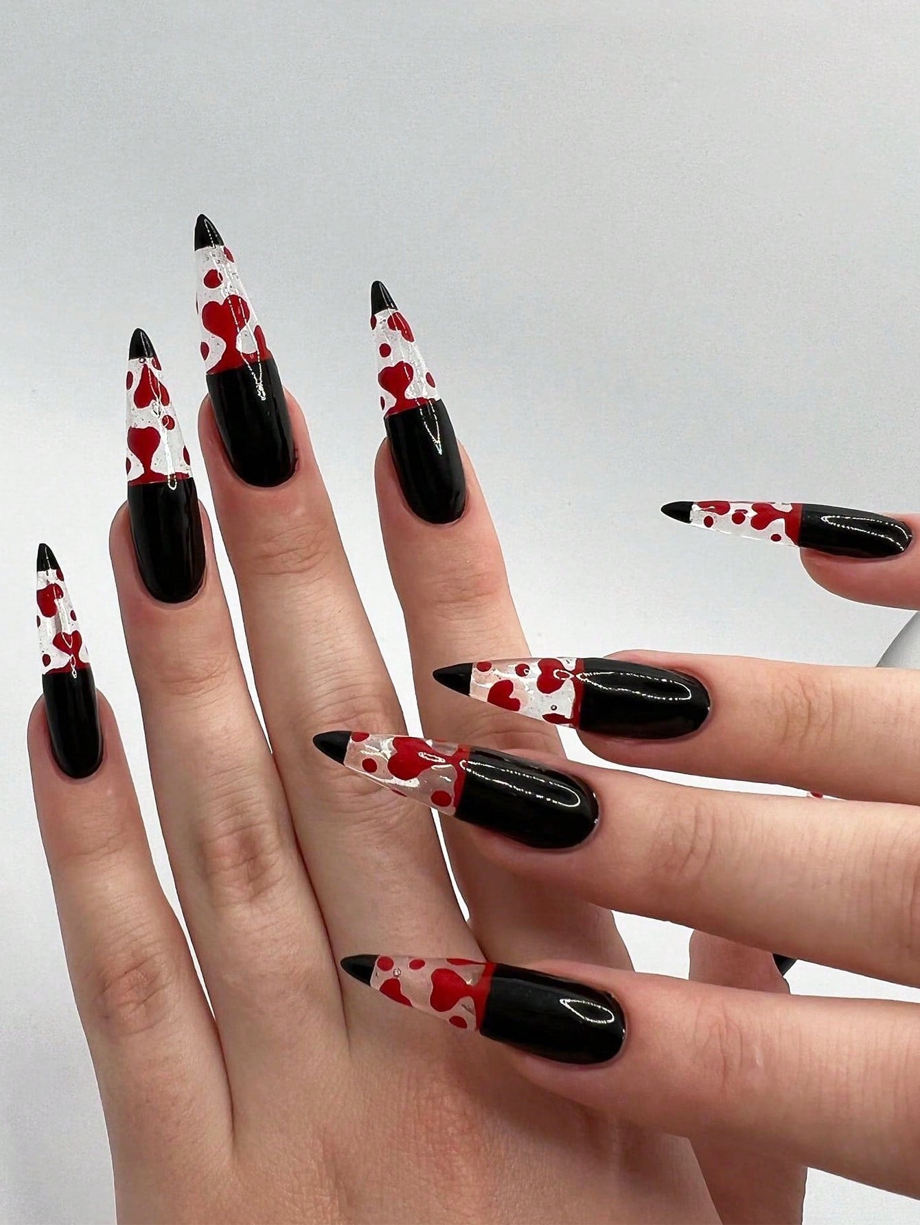 Spooky Season Stiletto Nails - 24pcs incl. file and jelly adhesive