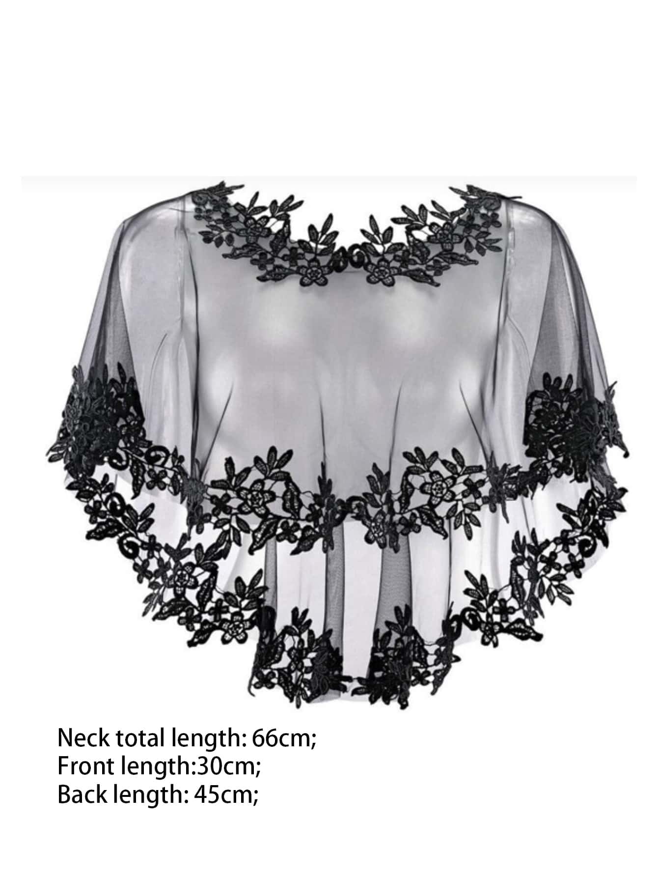 Lace Floral Shawl, Cape Wrap