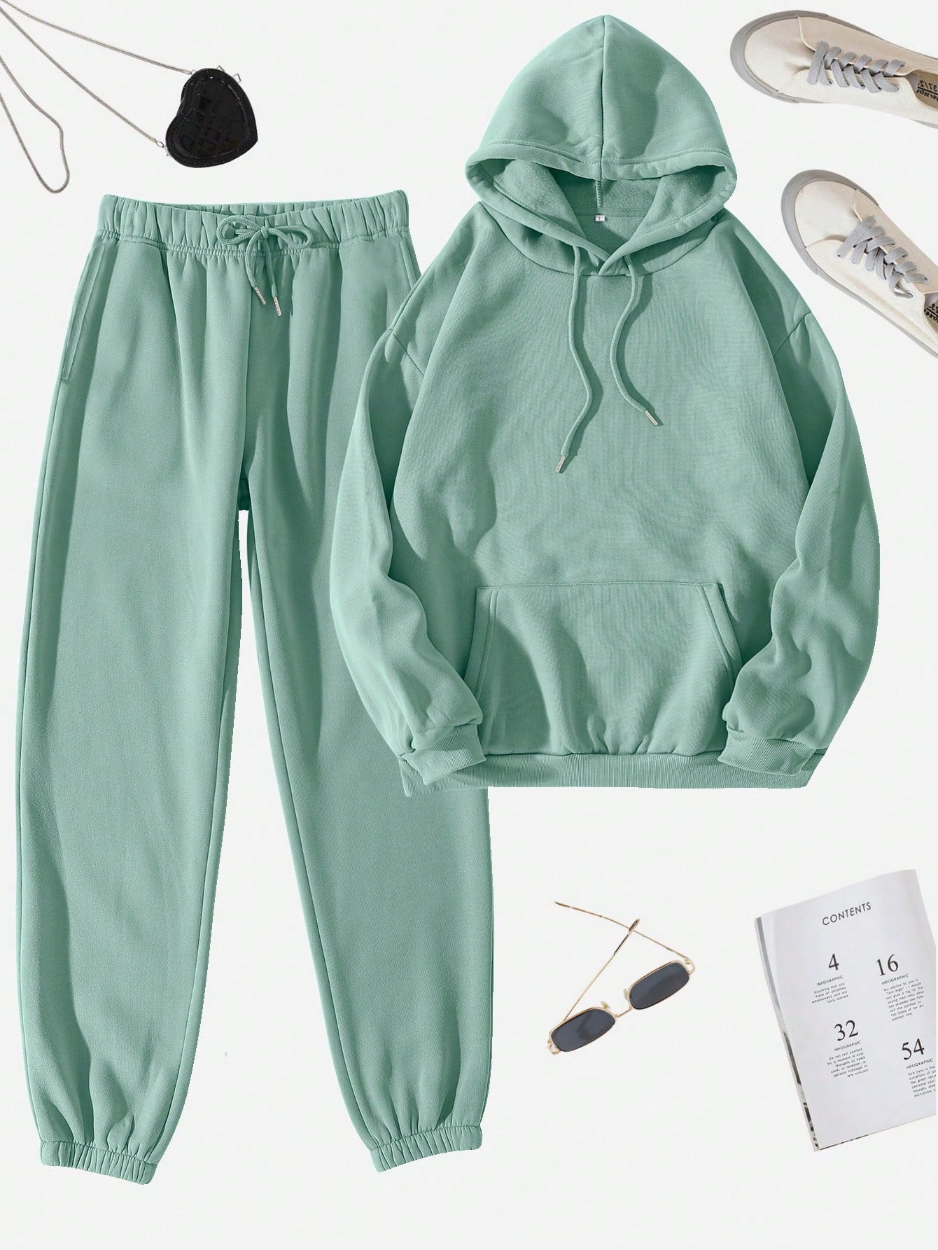 Lazy Day Drawstring Thermal Lined Hoodie & Sweatpants