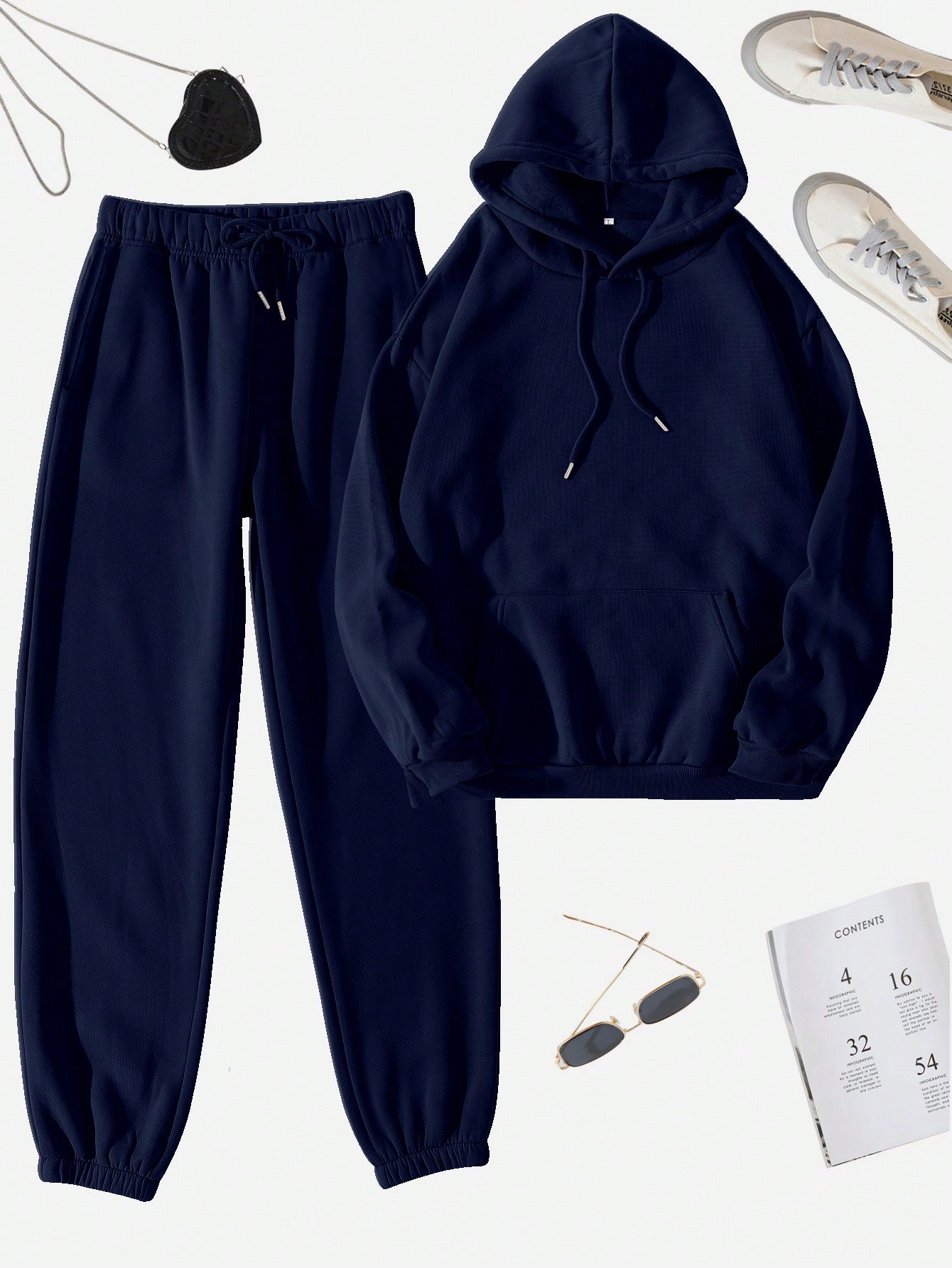 Lazy Day Drawstring Thermal Lined Hoodie & Sweatpants