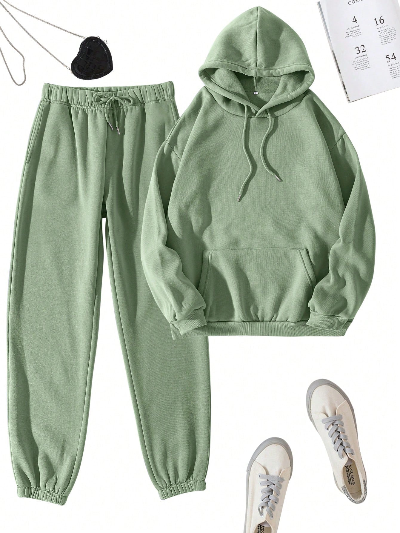 Lazy Day Drawstring Thermal Lined Hoodie & Sweatpants