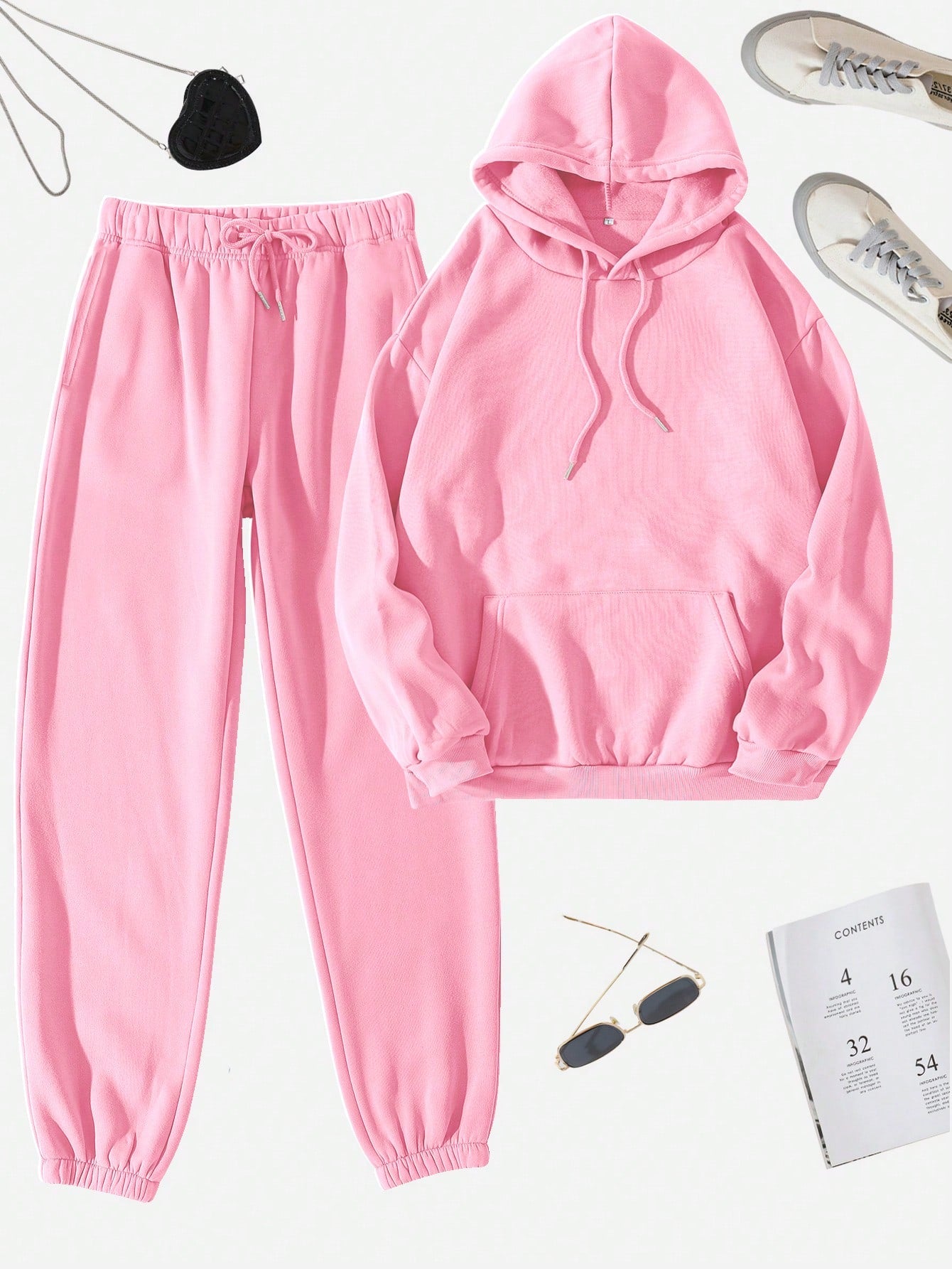 Lazy Day Drawstring Thermal Lined Hoodie & Sweatpants