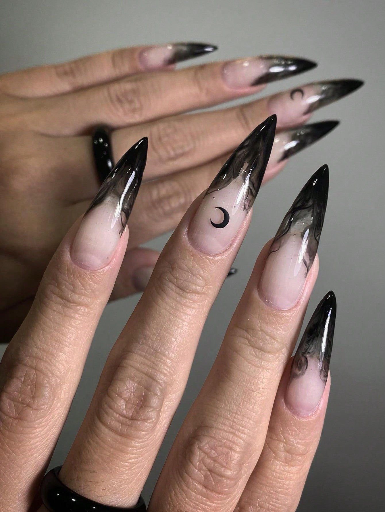 Spooky Season Stiletto Nails - 24pcs incl. file and jelly adhesive