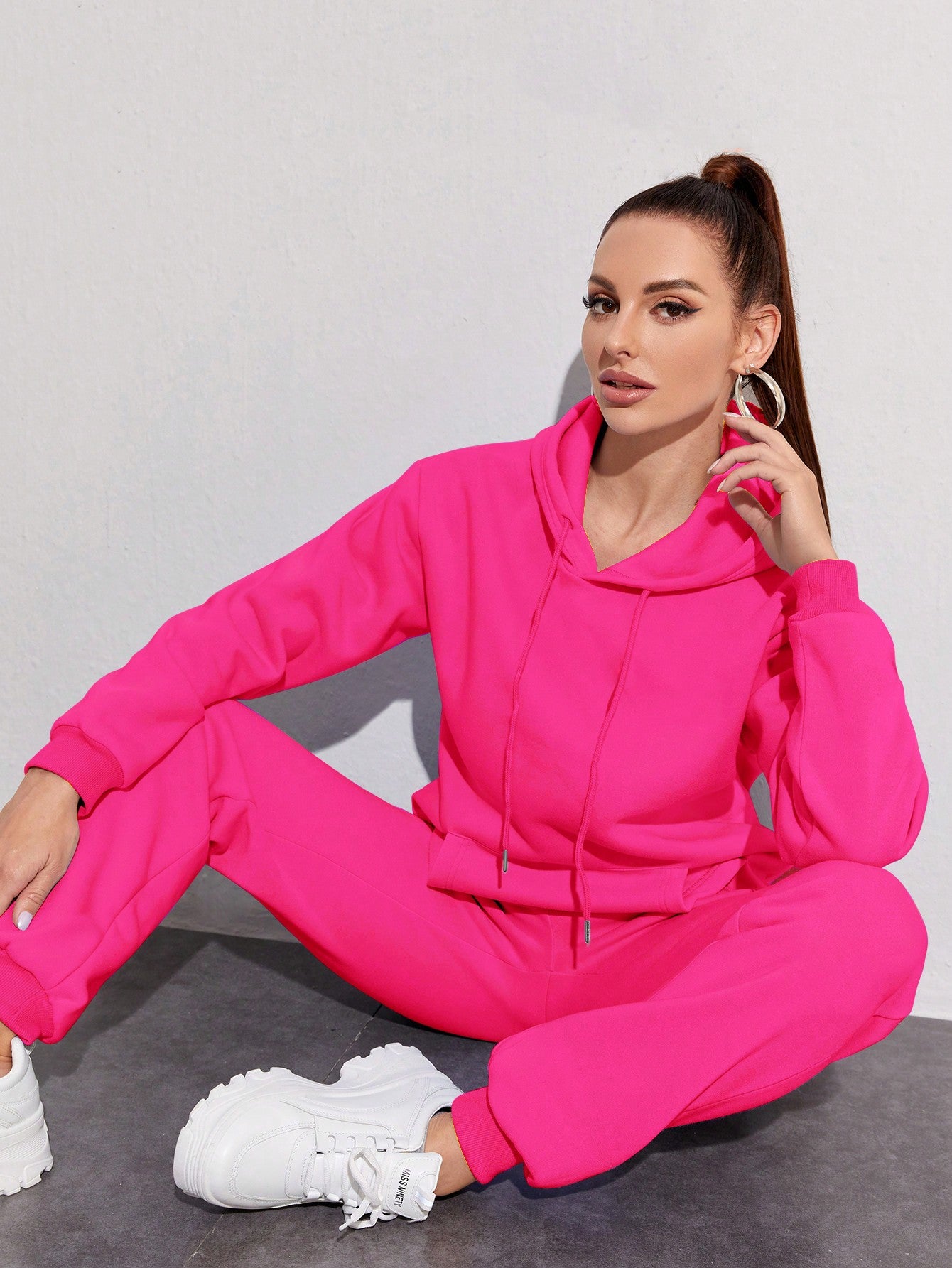 Lazy Day Drawstring Thermal Lined Hoodie & Sweatpants