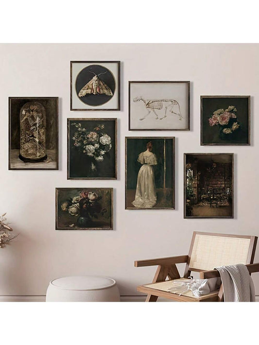 Moody Victorian Paintings Canvas Poster, No Frame - 8pc