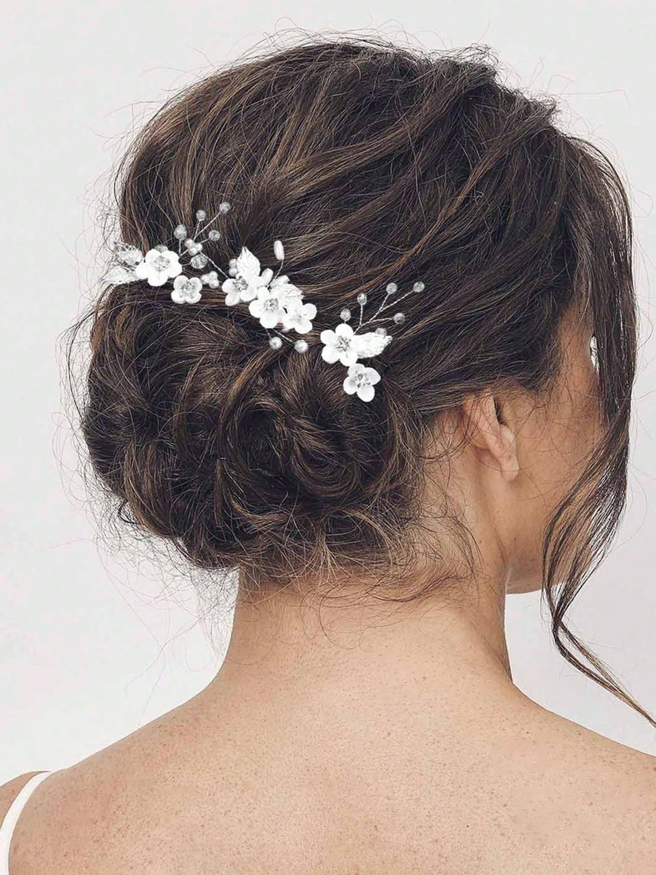 3-Pack Hair Comb With Crystal Bead, Pearl & Flower