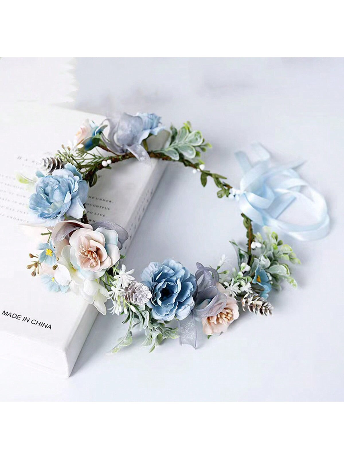 1pc Forest Style Artificial Flower Head Wreath Boho