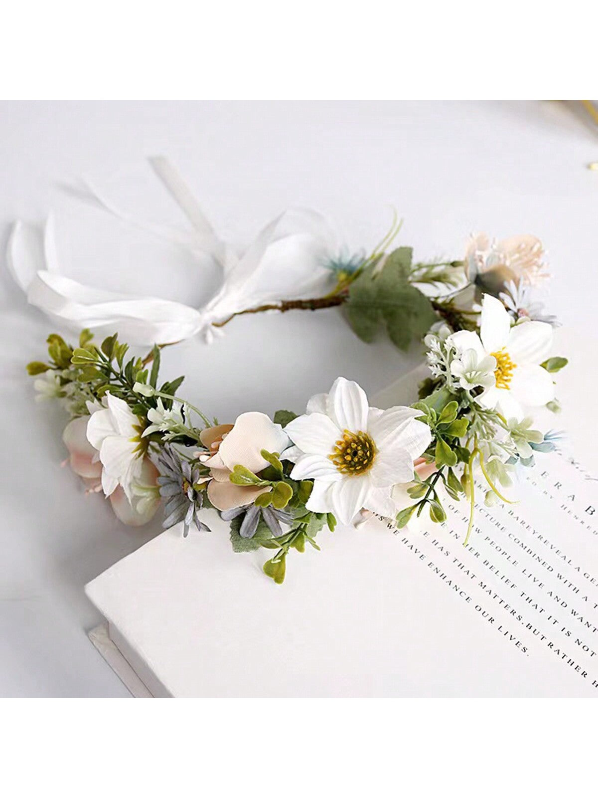 1pc Forest Style Artificial Flower Head Wreath Boho