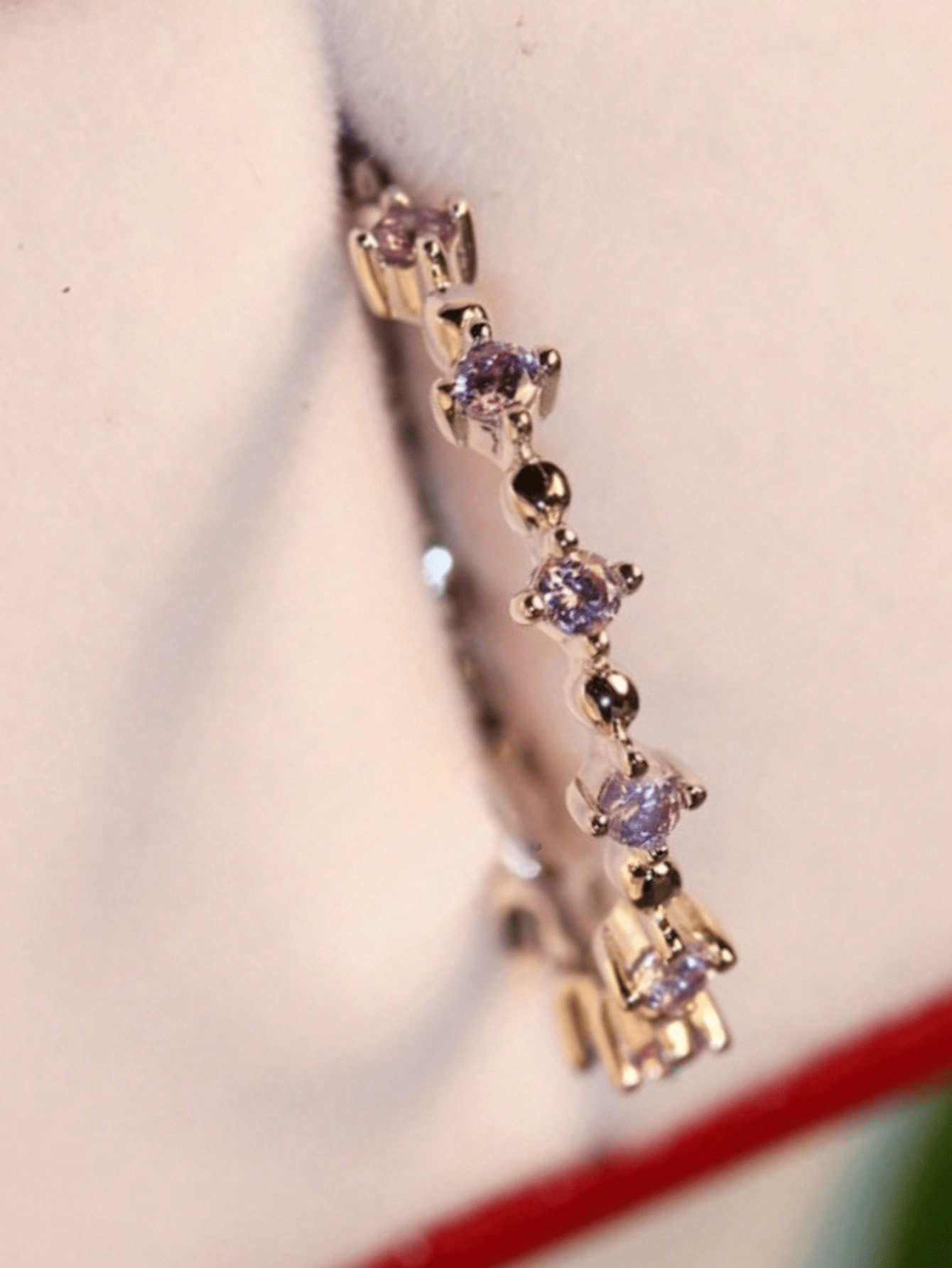 Purple Cubic Zirconia Women's Decorative Ring