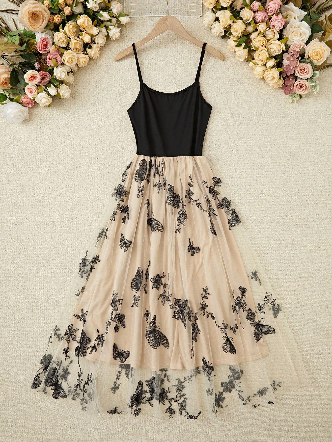 Summer Haze Butterfly & Flower Embroidery Dress
