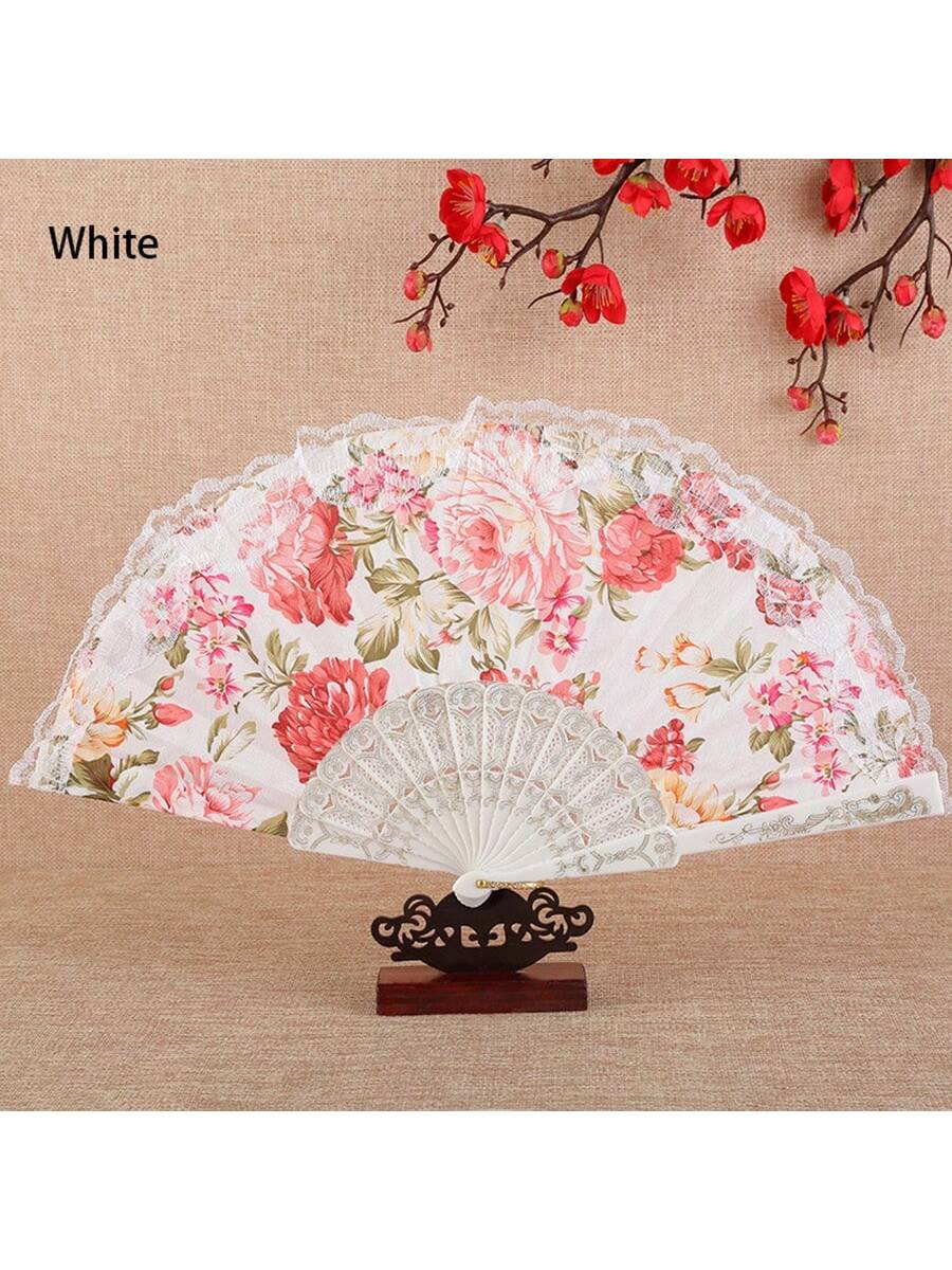 Gave Her The Best Gift Peony Lace Folding Fan-Many Color Options