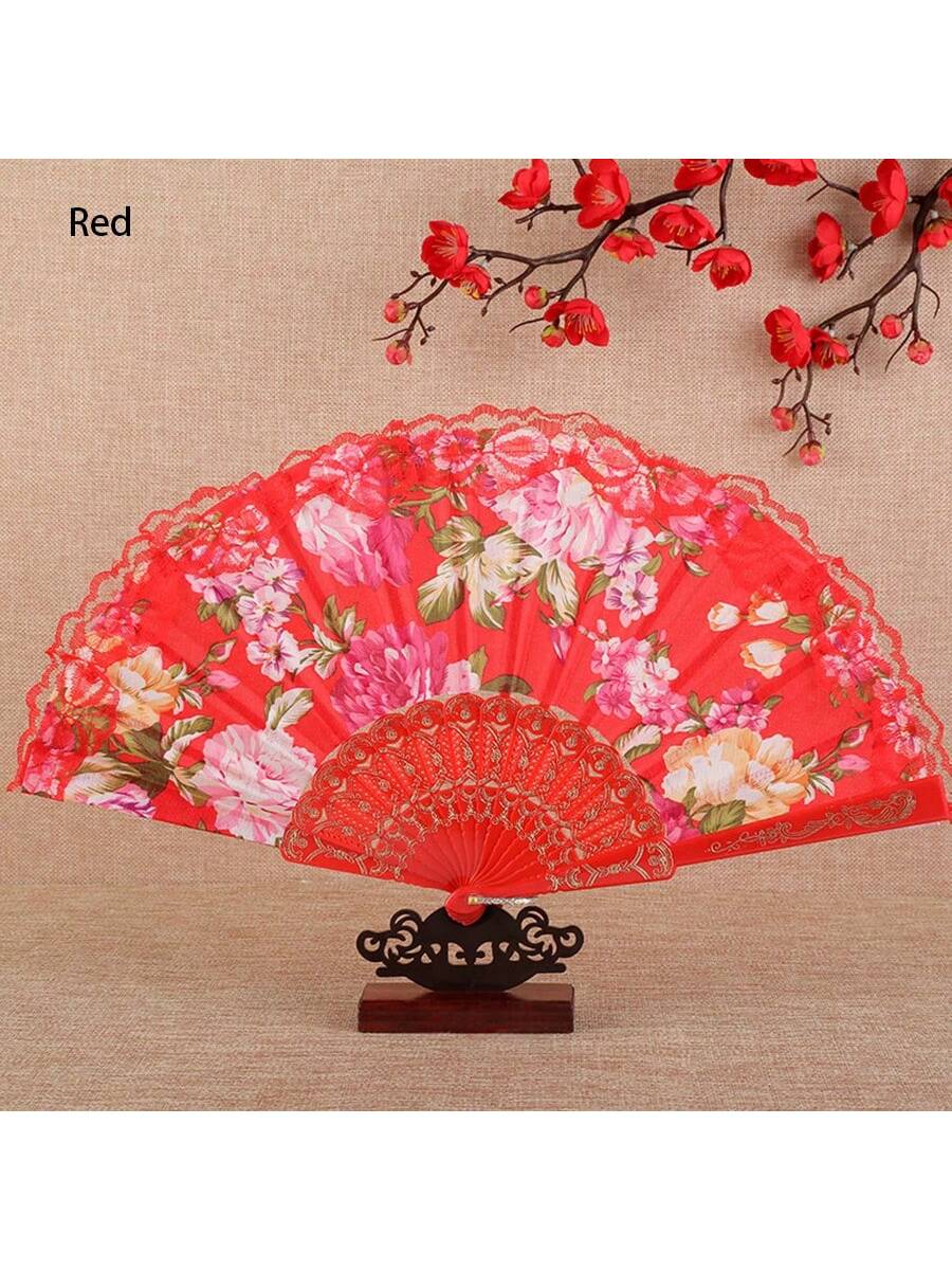 Gave Her The Best Gift Peony Lace Folding Fan-Many Color Options