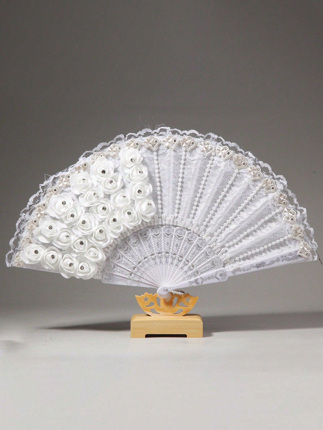 Feather Folding Fans-White