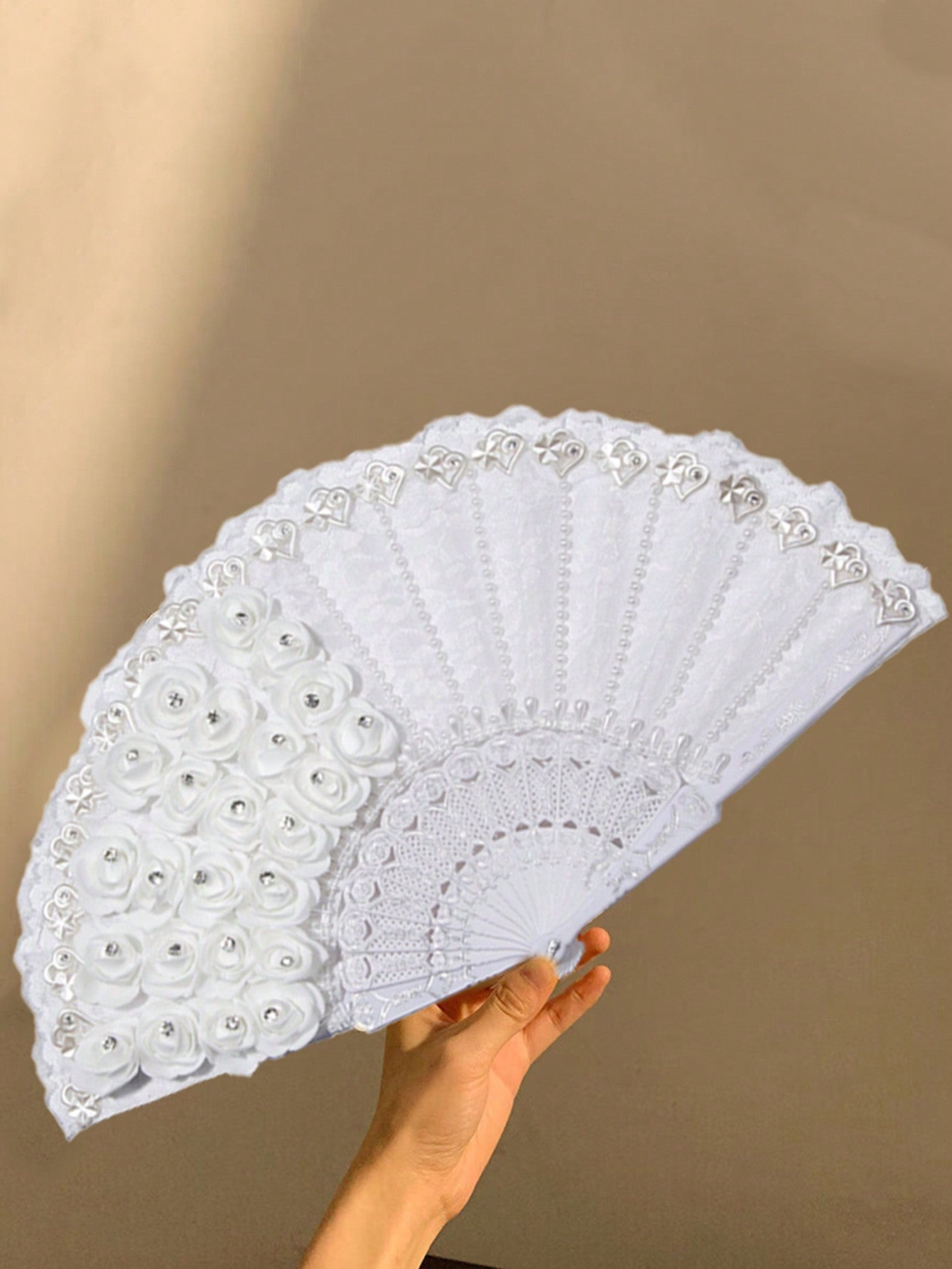 Feather Folding Fans-White
