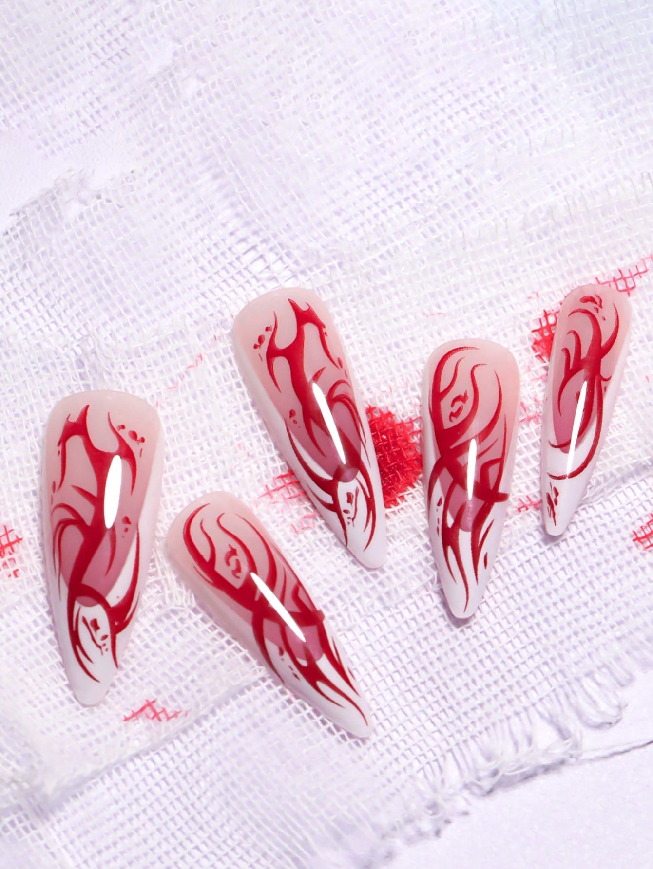 Spooky Season Stiletto Nails - 24pcs incl. file and jelly adhesive