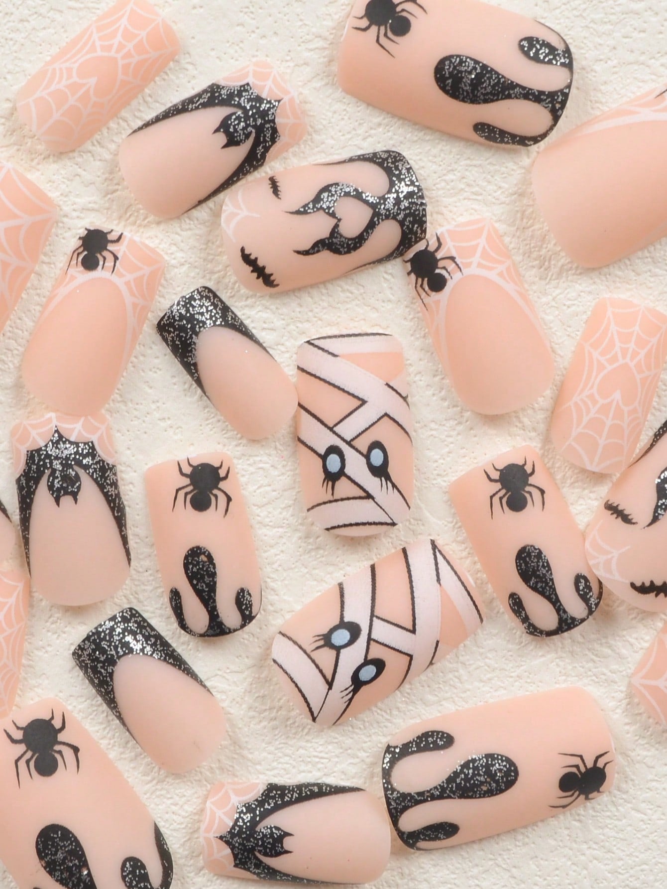 Spooky Season Nails incl. file and jelly gel - 24pcs