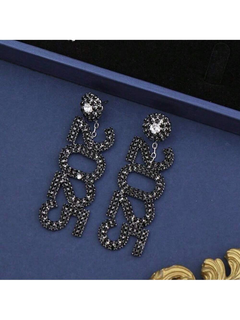 Luxury Rhinestone Year Number 2025 Pendant Earrings