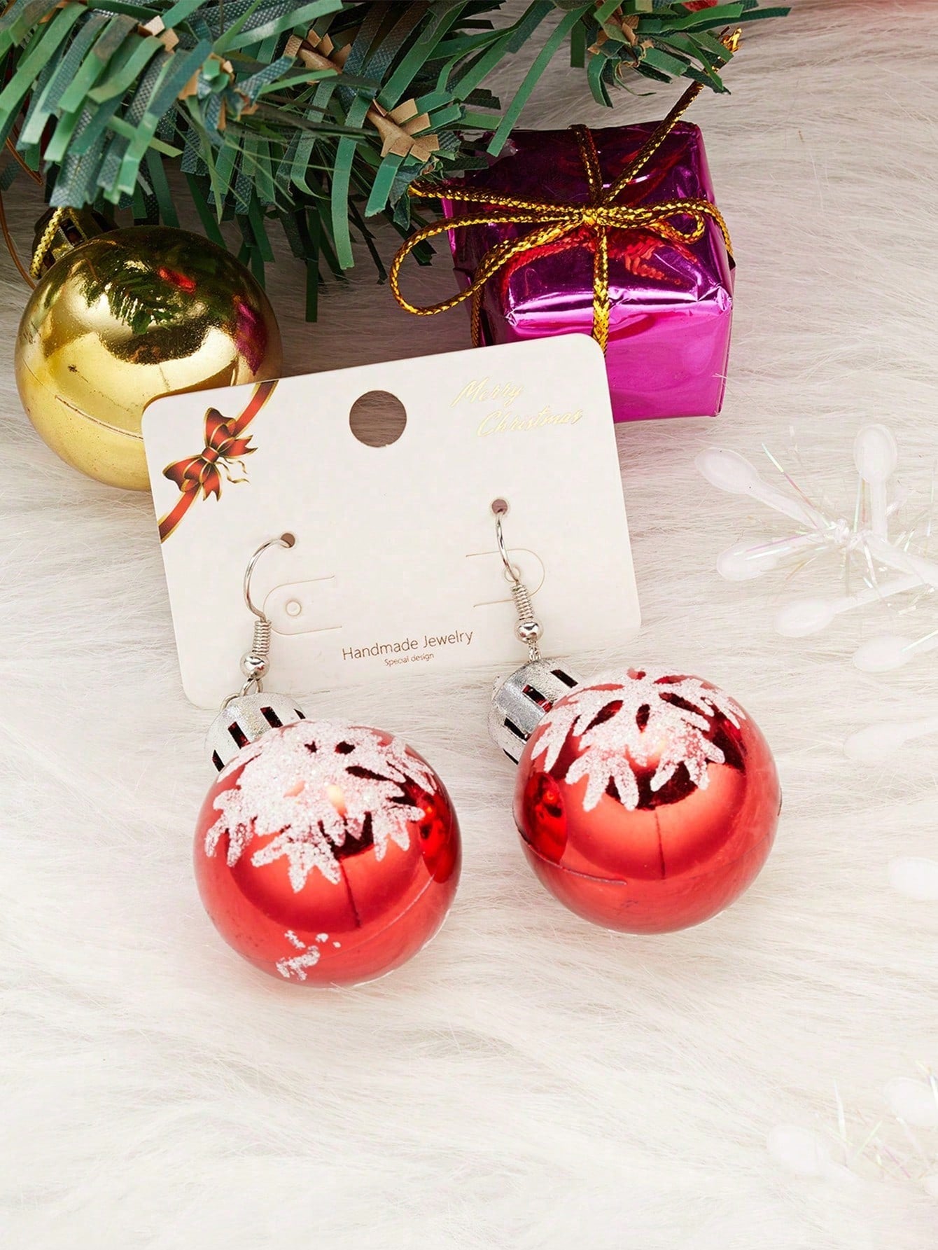 Christmas Glitter Bulb Drop Earrings