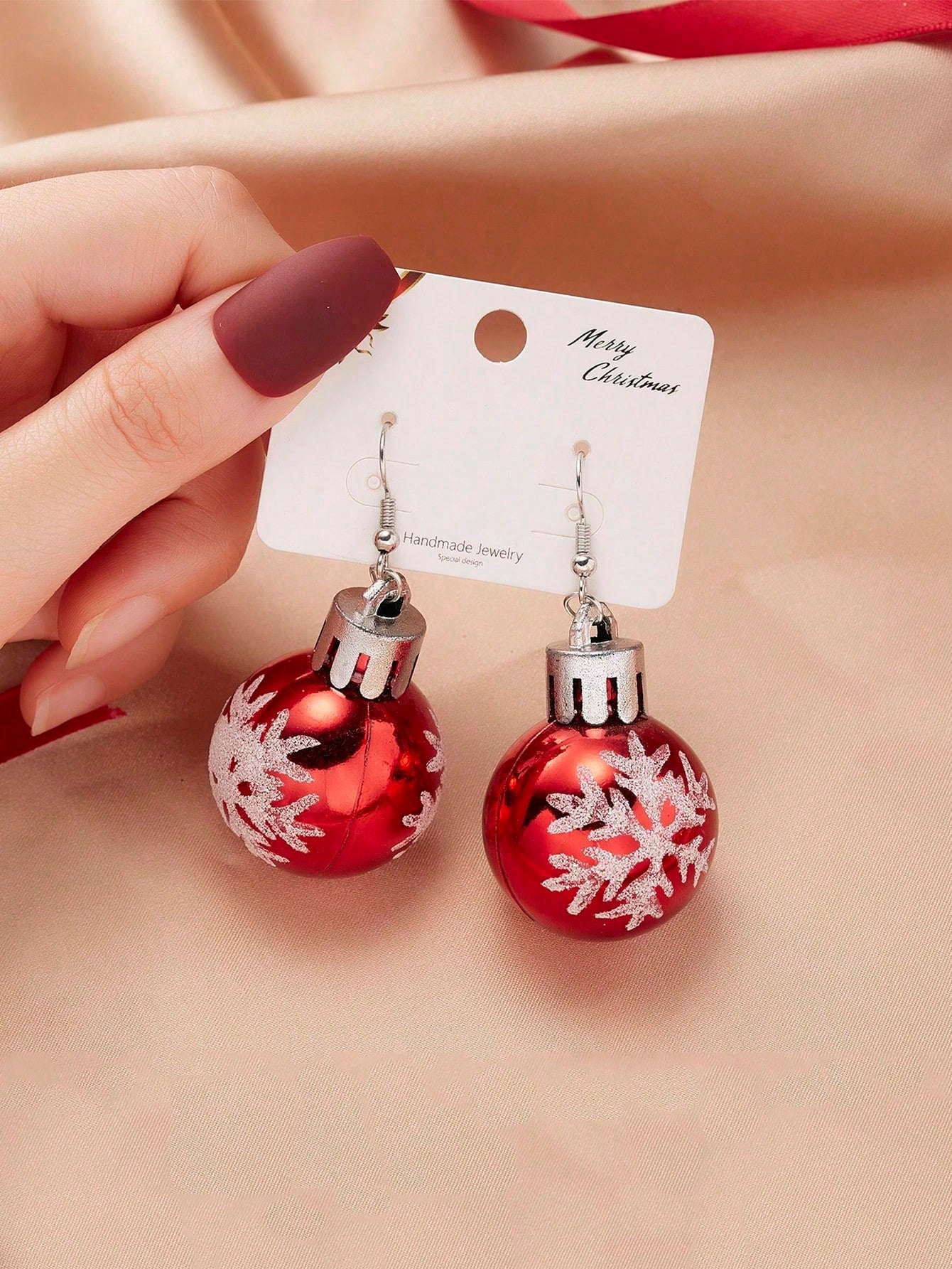 Christmas Glitter Bulb Drop Earrings