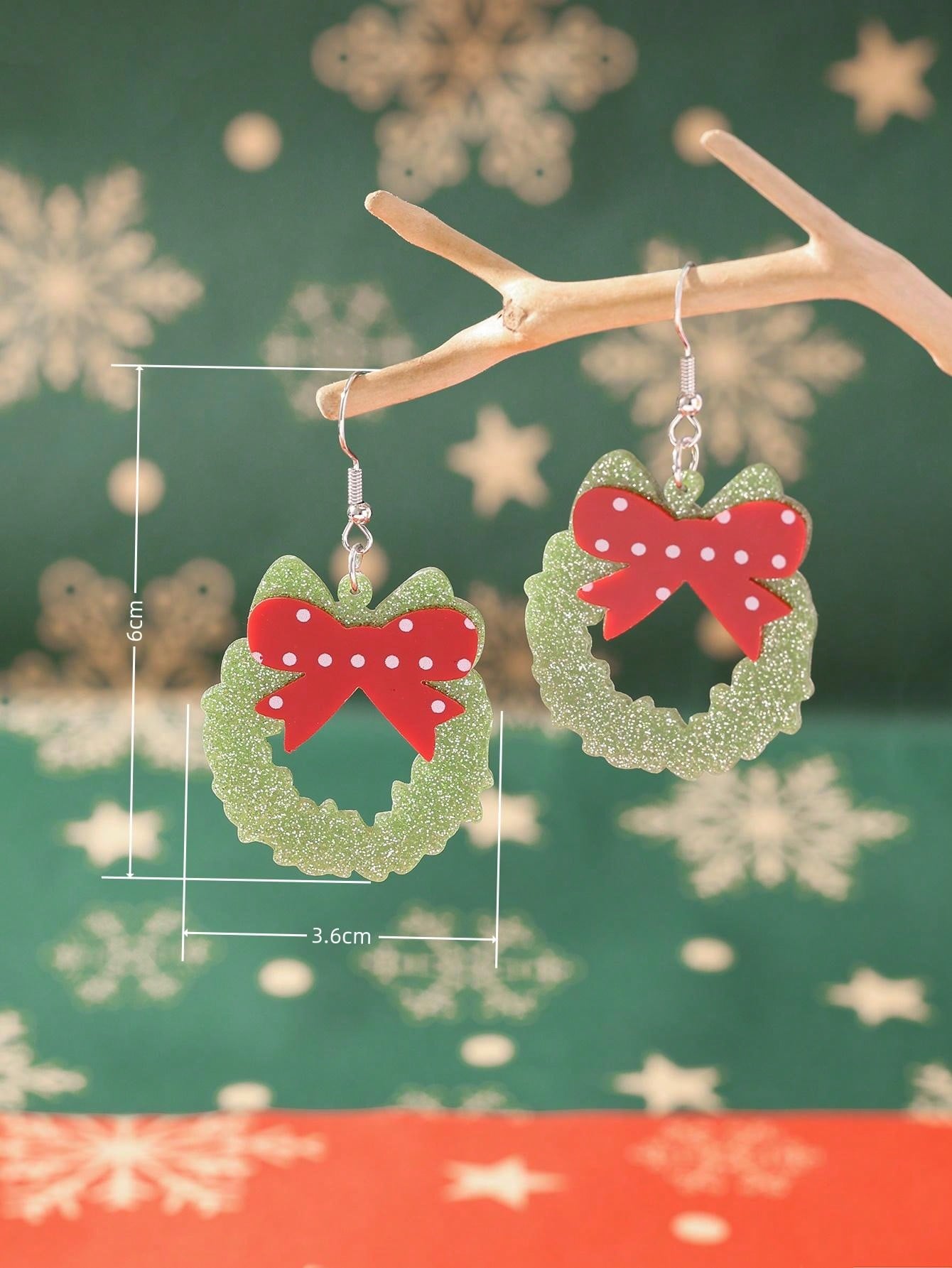 Creative Glitter Christmas Candy Earrings