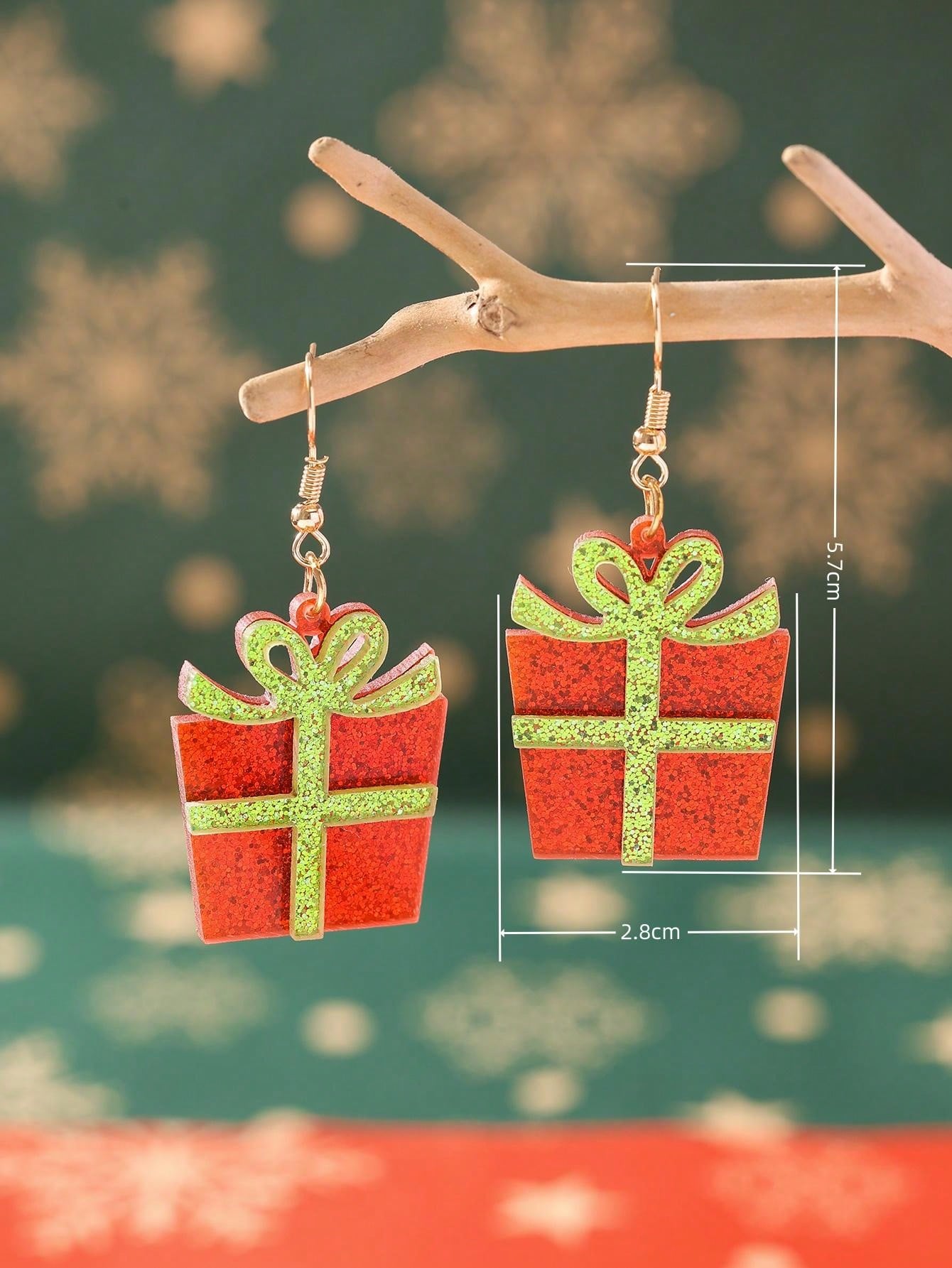 Creative Glitter Christmas Candy Earrings