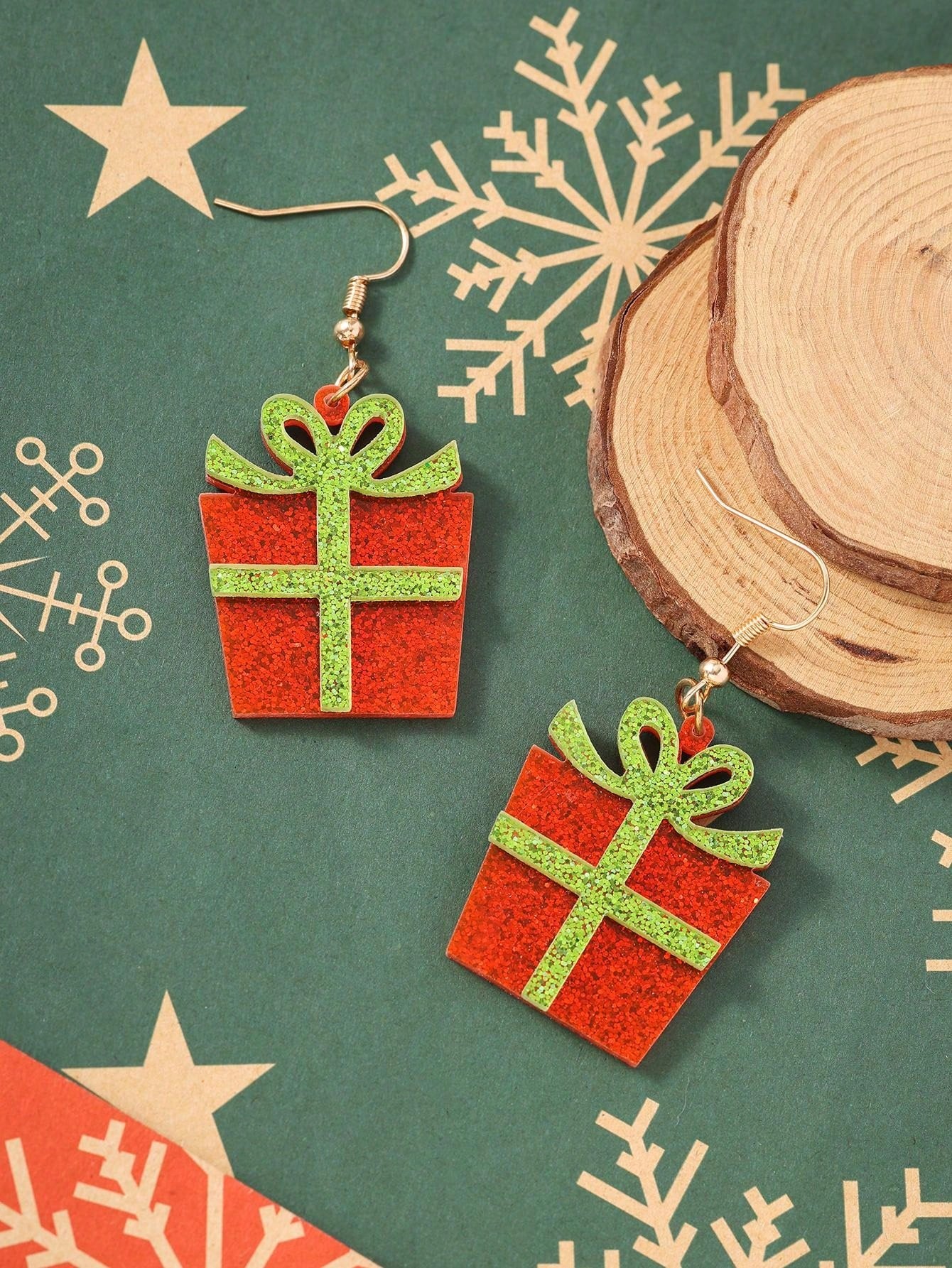 Creative Glitter Christmas Candy Earrings