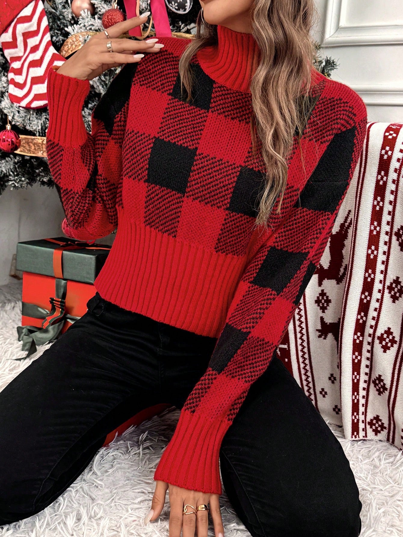 Plaid Cropped Pullover