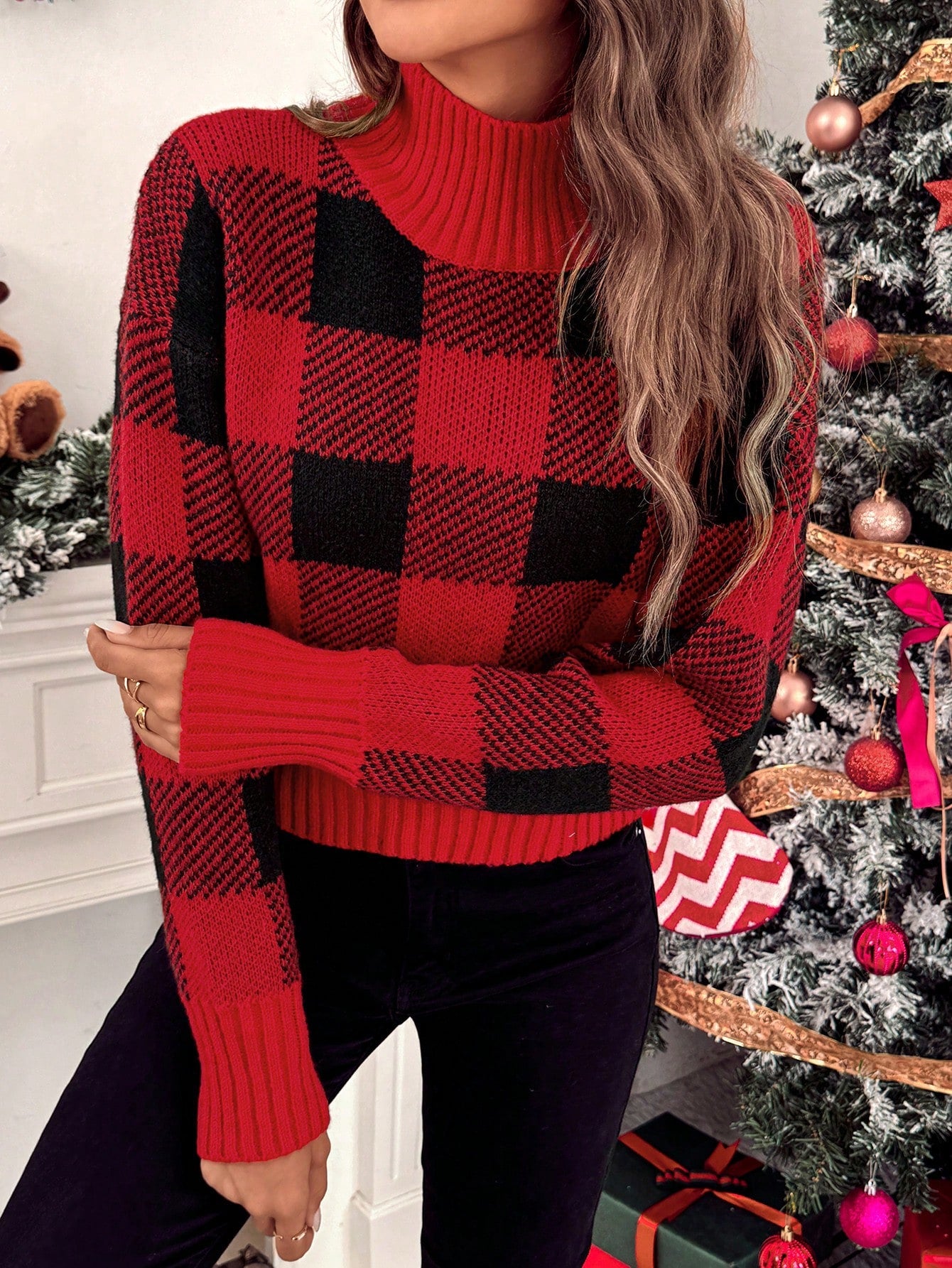 Plaid Cropped Pullover