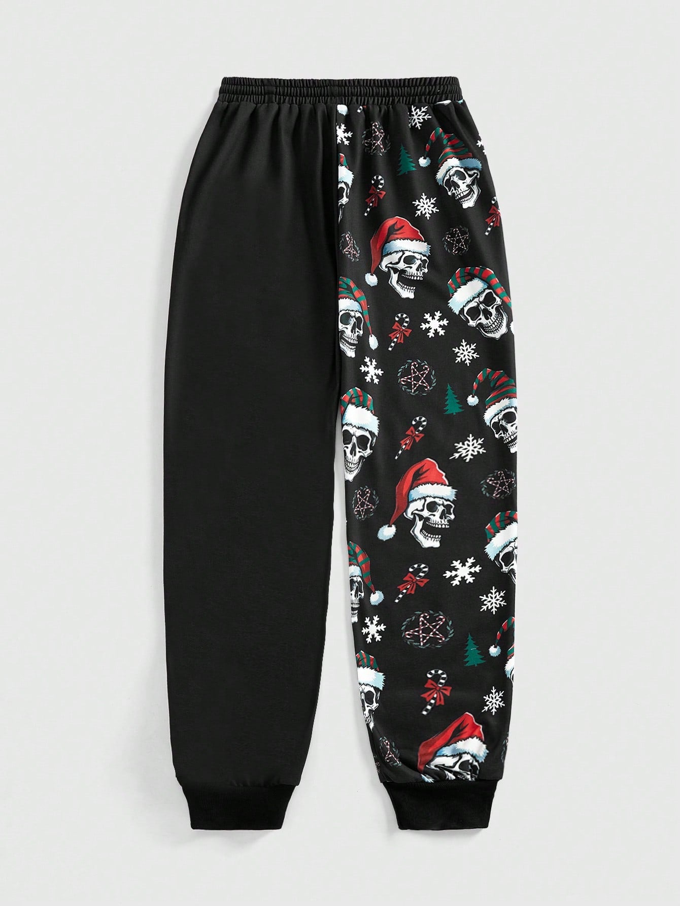 Goth Christmas Print Loose Fit Casual Sweatpants