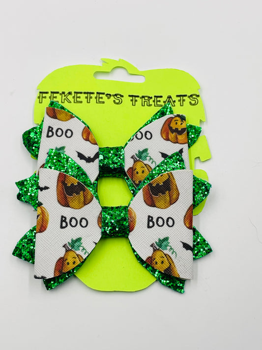 Boo Pumpkin Pigtail Set