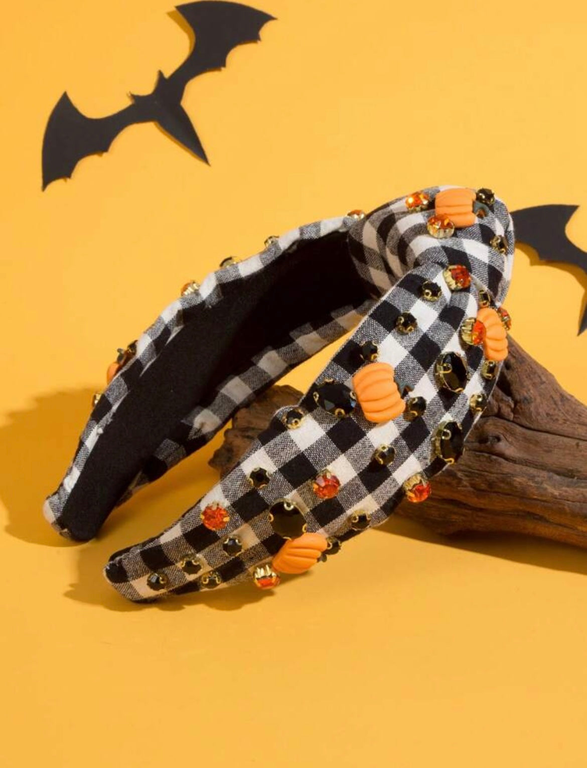 Plaid Pumpkin Headband