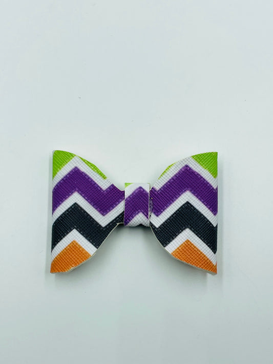 Halloween Chevron Print Bow Small