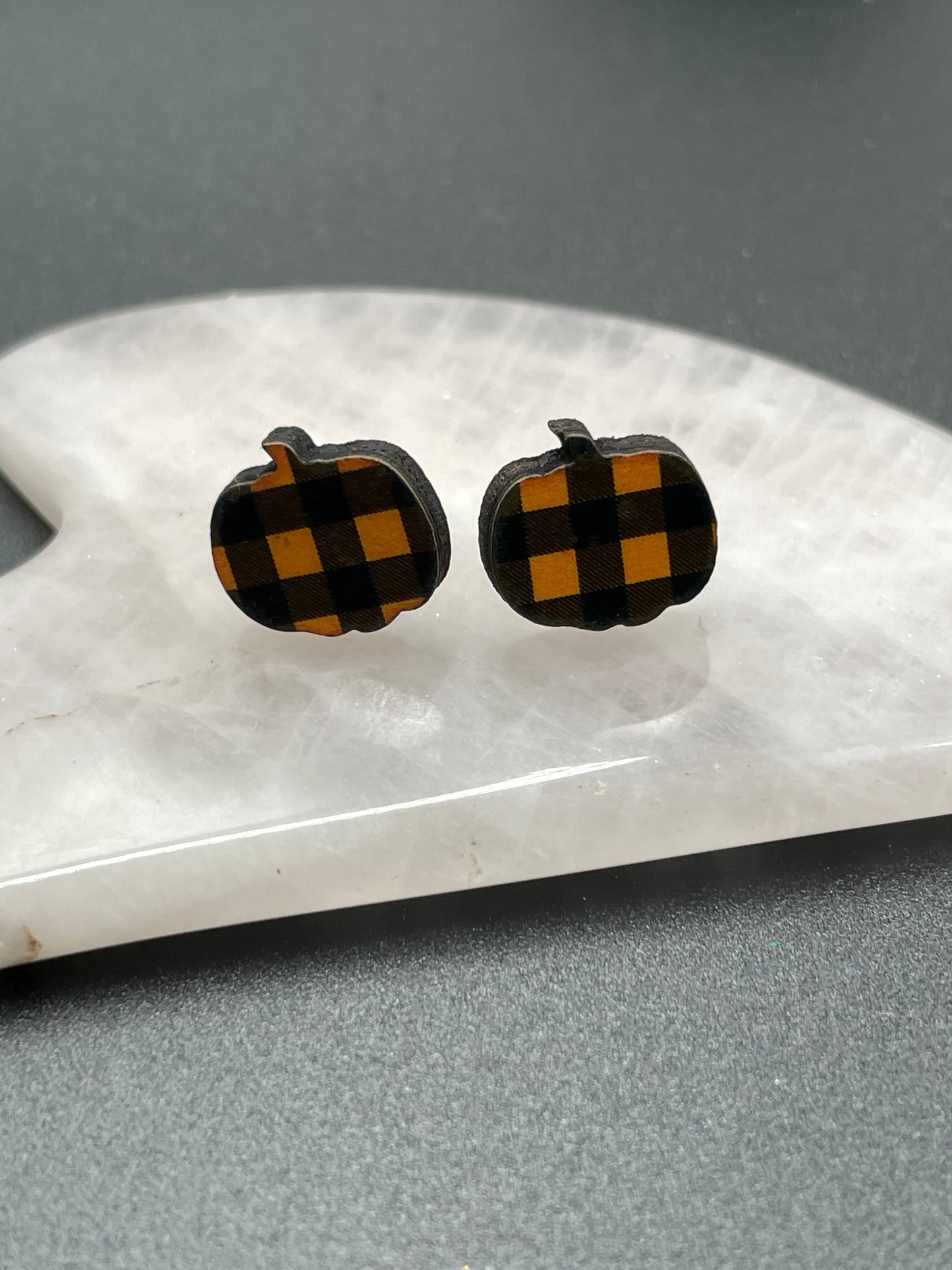 Spooky Wooden Stud Earrings