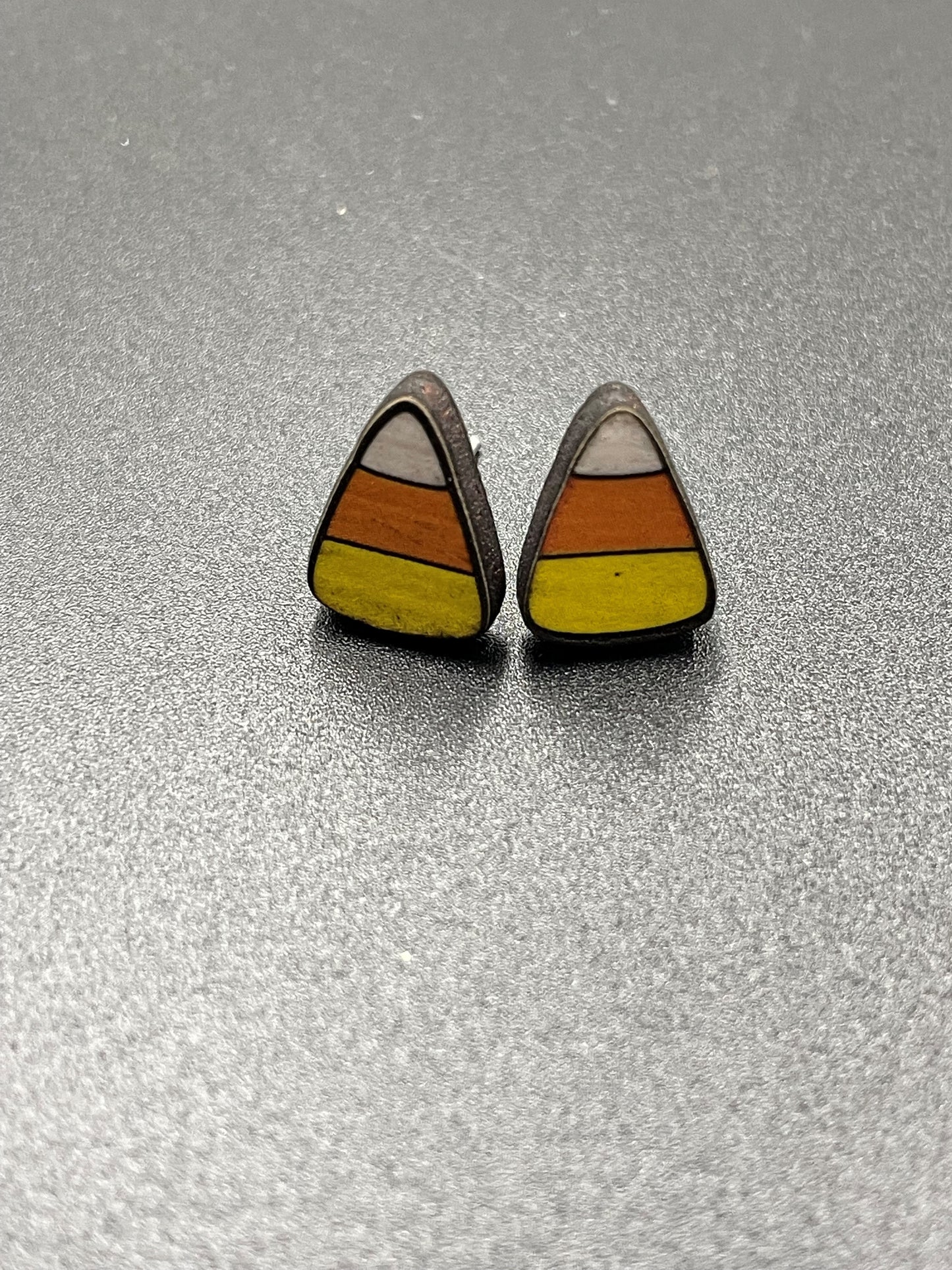 Spooky Wooden Stud Earrings