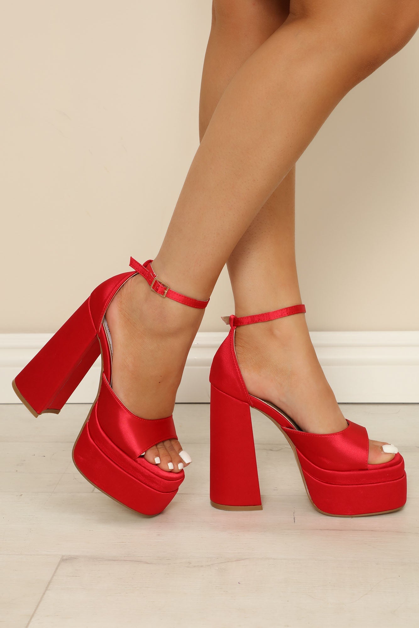 Cute But Spoiled Platform Heels - Red