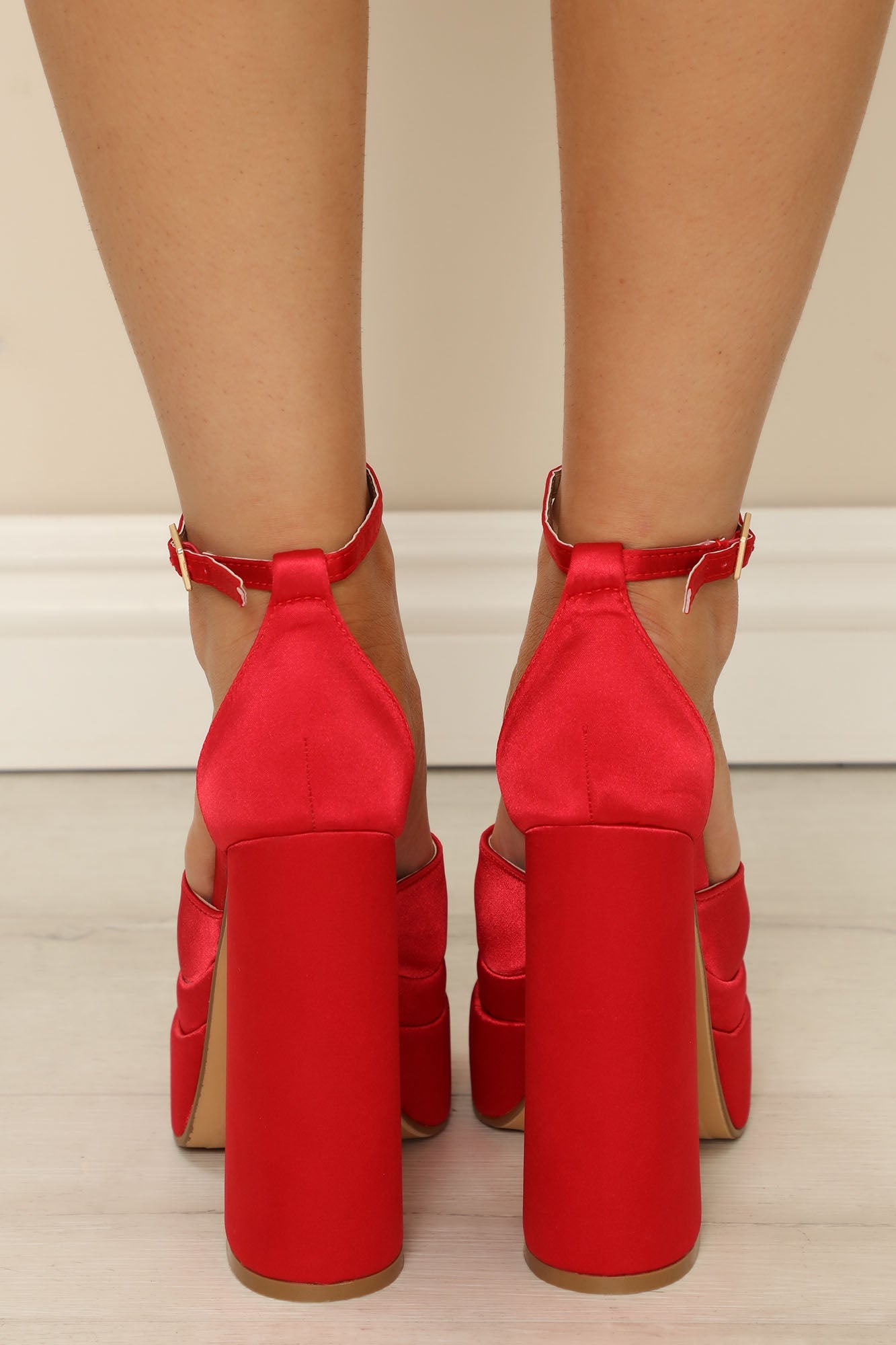 Cute But Spoiled Platform Heels - Red