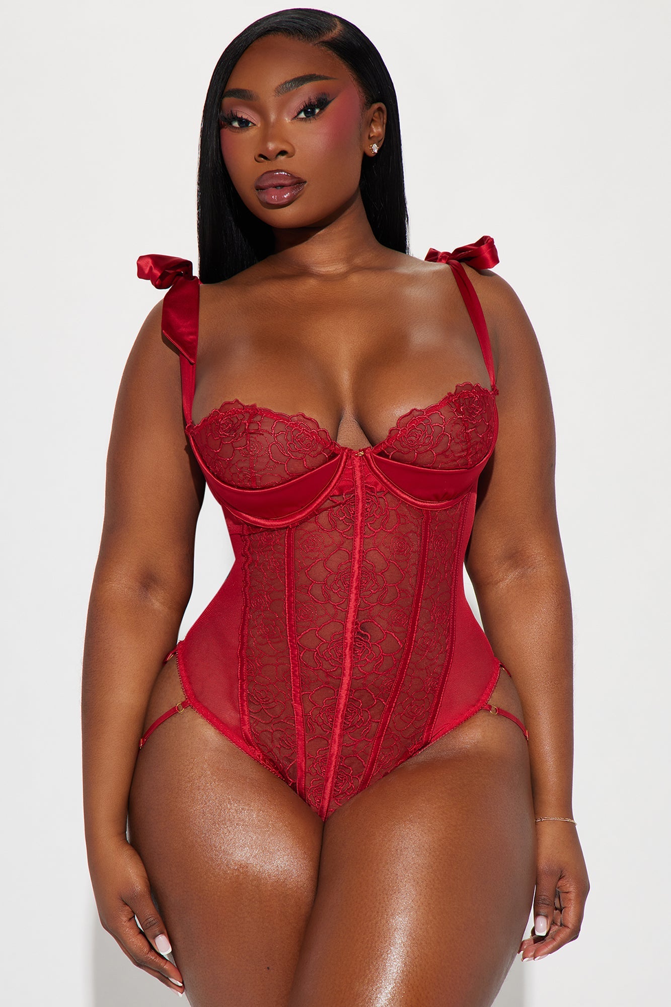 Like You More Lace Teddy - Red