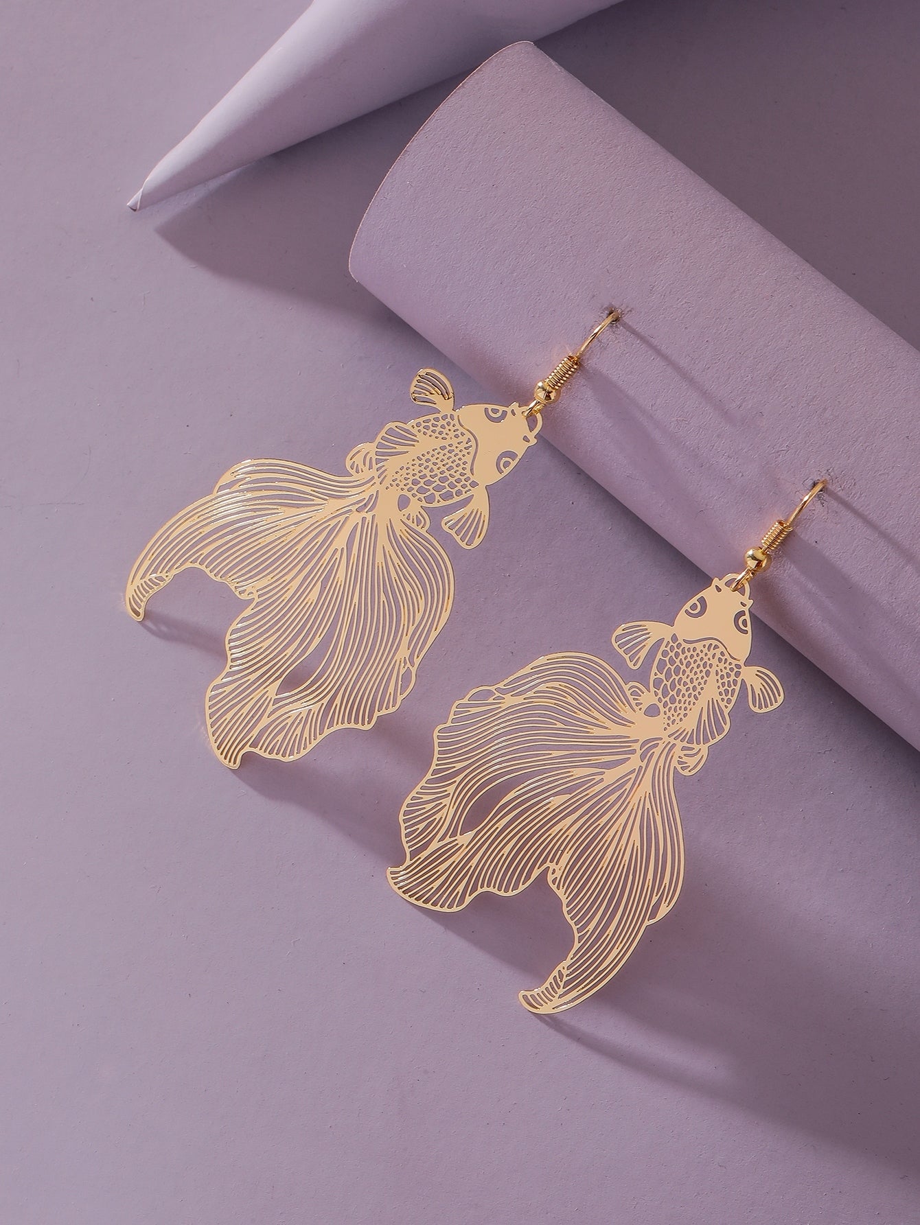 Goldfish Charm Drop Earrings