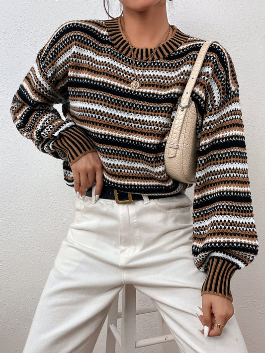 Lift Me Up Striped Colorblock Sweater