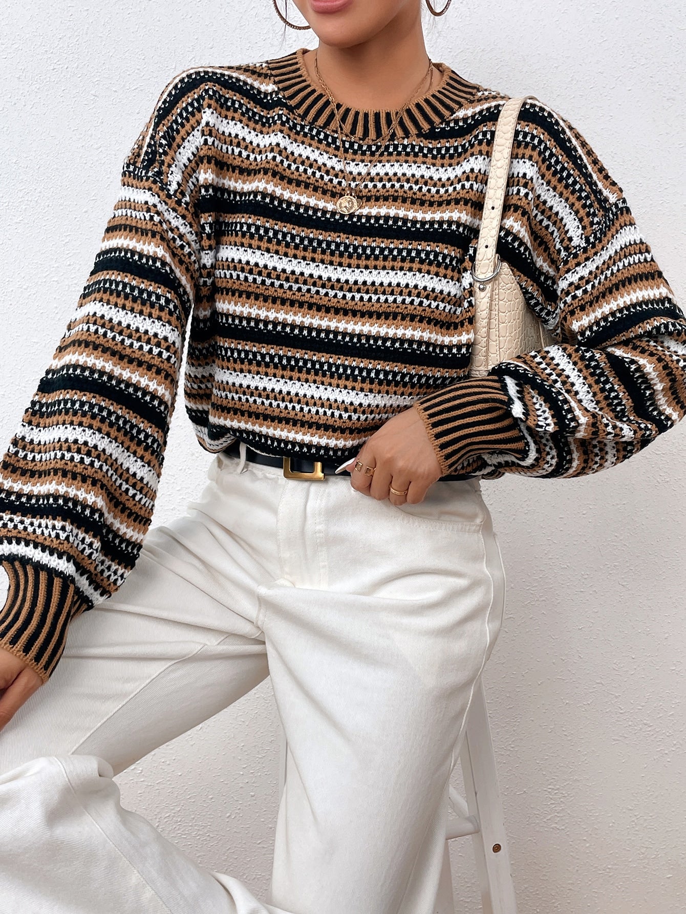 Lift Me Up Striped Colorblock Sweater