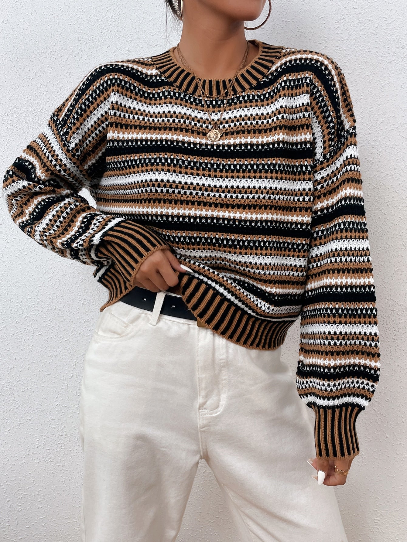 Lift Me Up Striped Colorblock Sweater