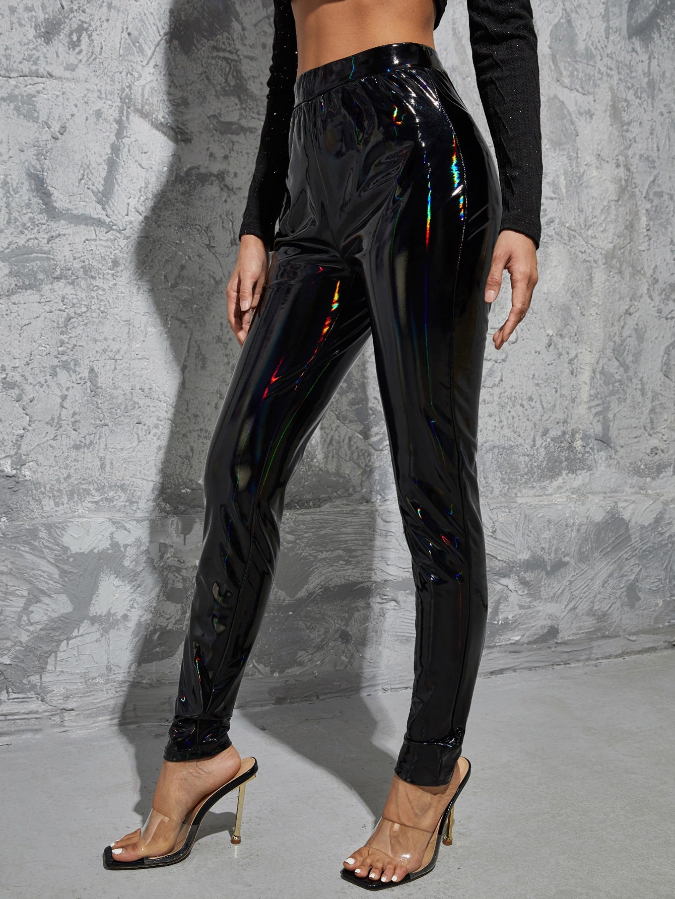 New You Holographic PU Leather Pants