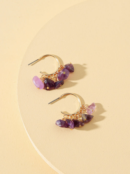 Purple Stone Earrings