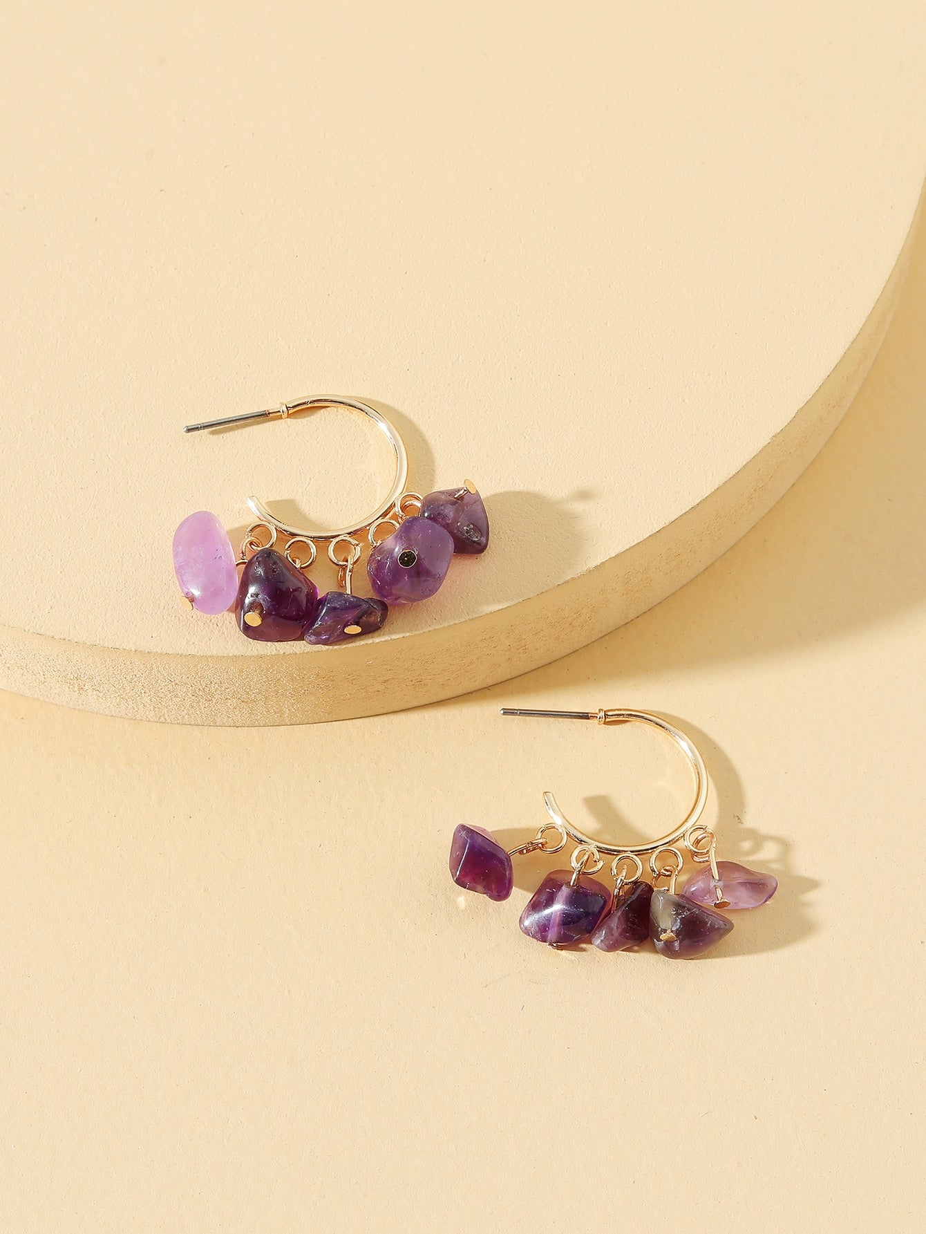 Purple Stone Earrings